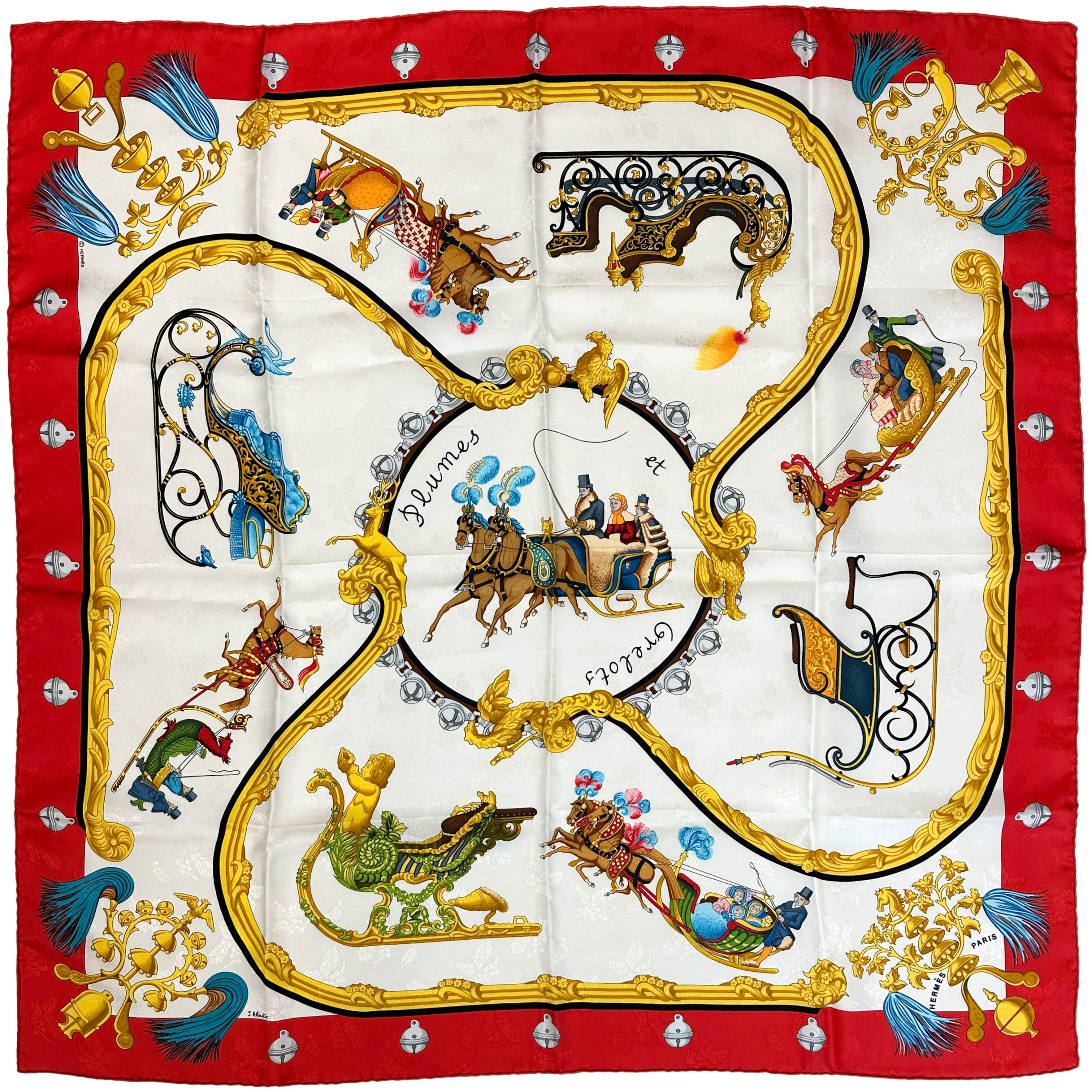Hermès Plumes et Grelots Jacquard 90