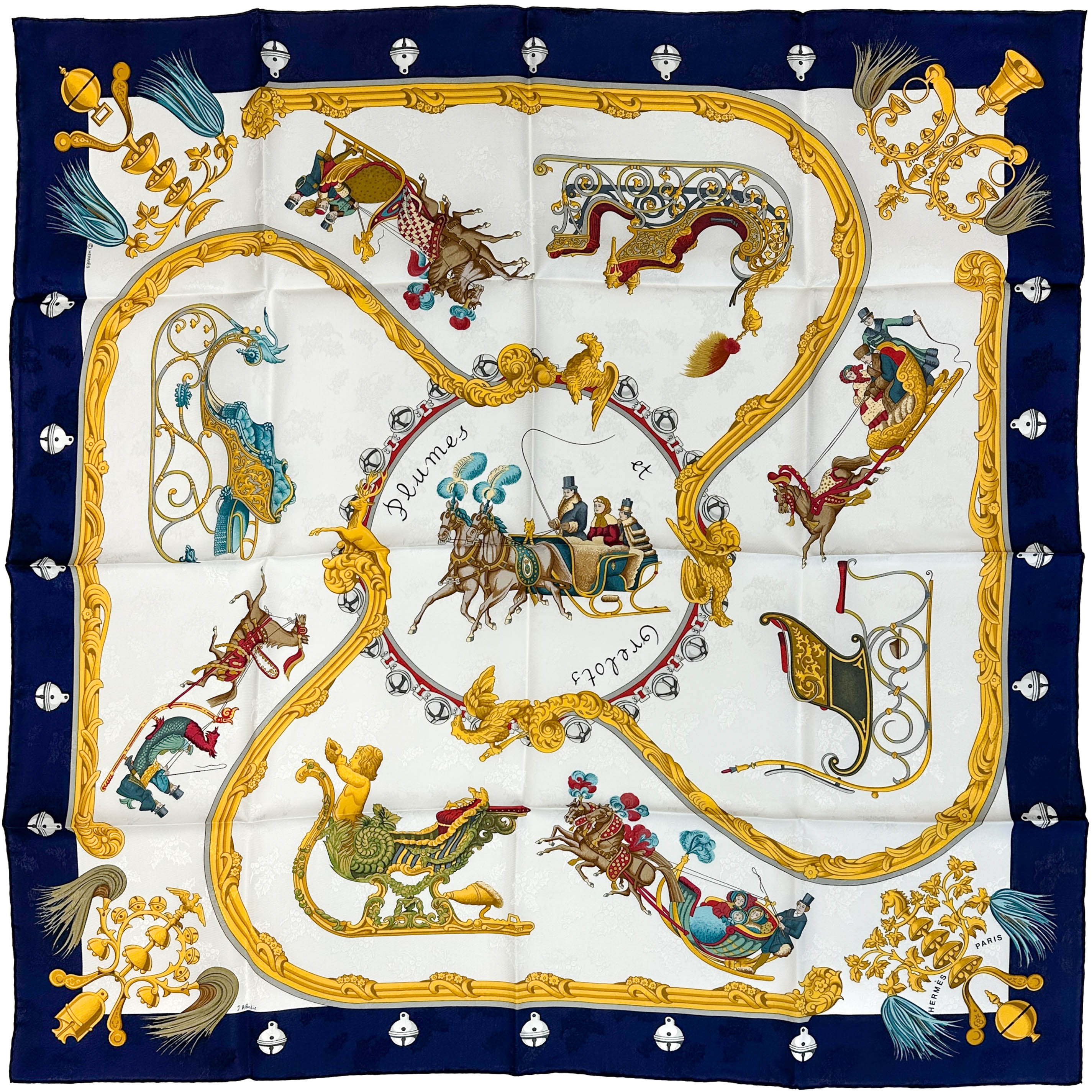 Hermès Plumes et Grelots Jacquard 90