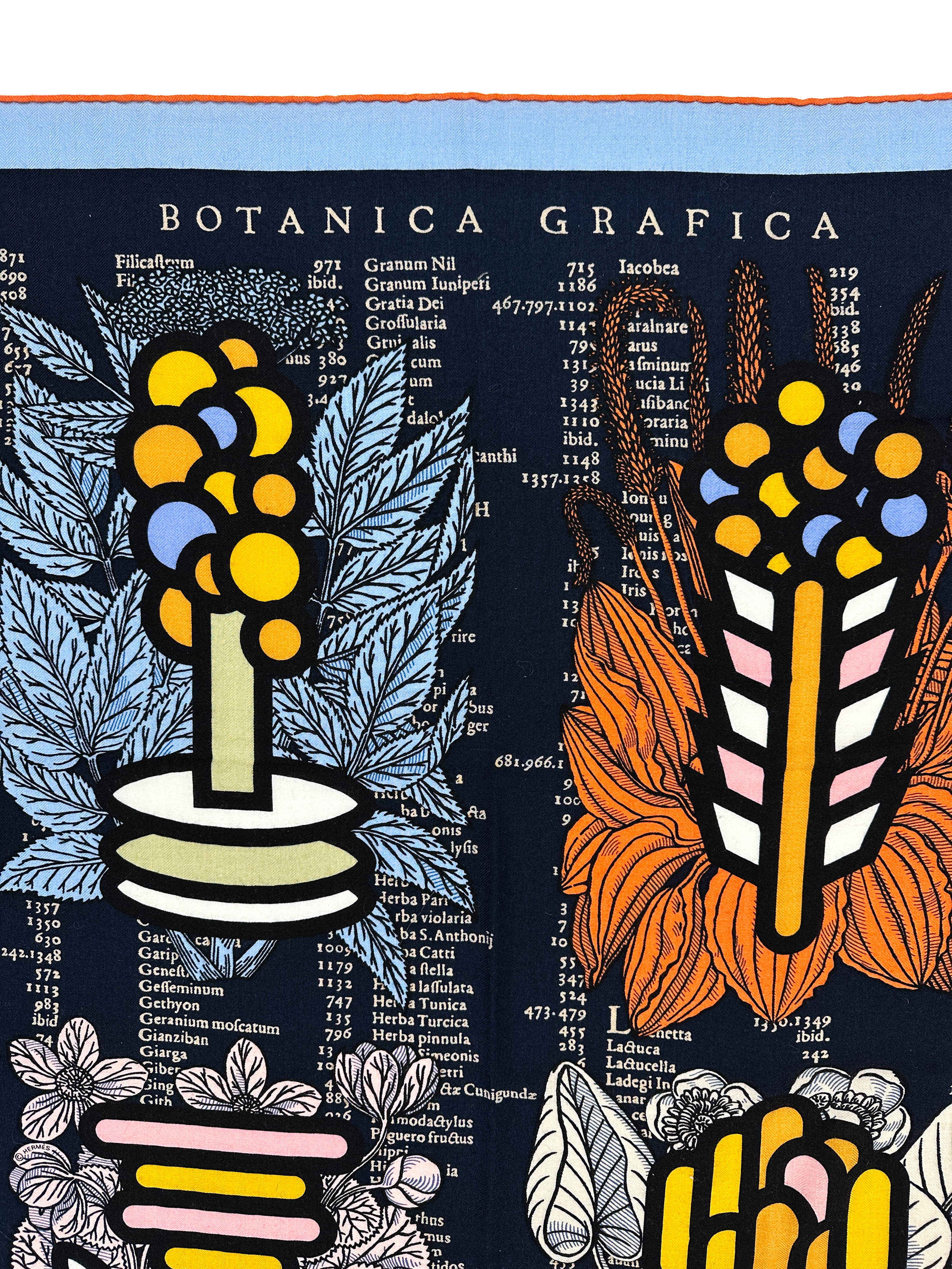 Hermès Botanica Grafica Cashmere Silk 140