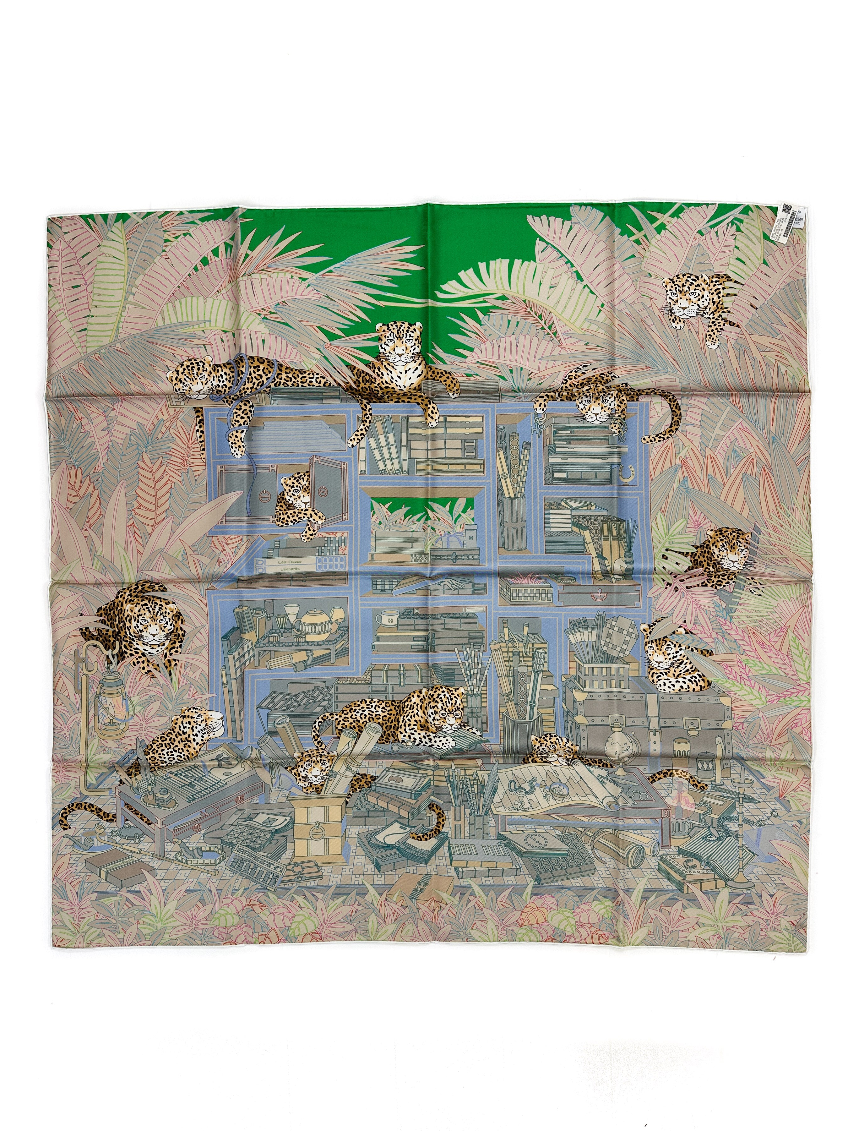 Hermès Douze Leopards Double Face 90