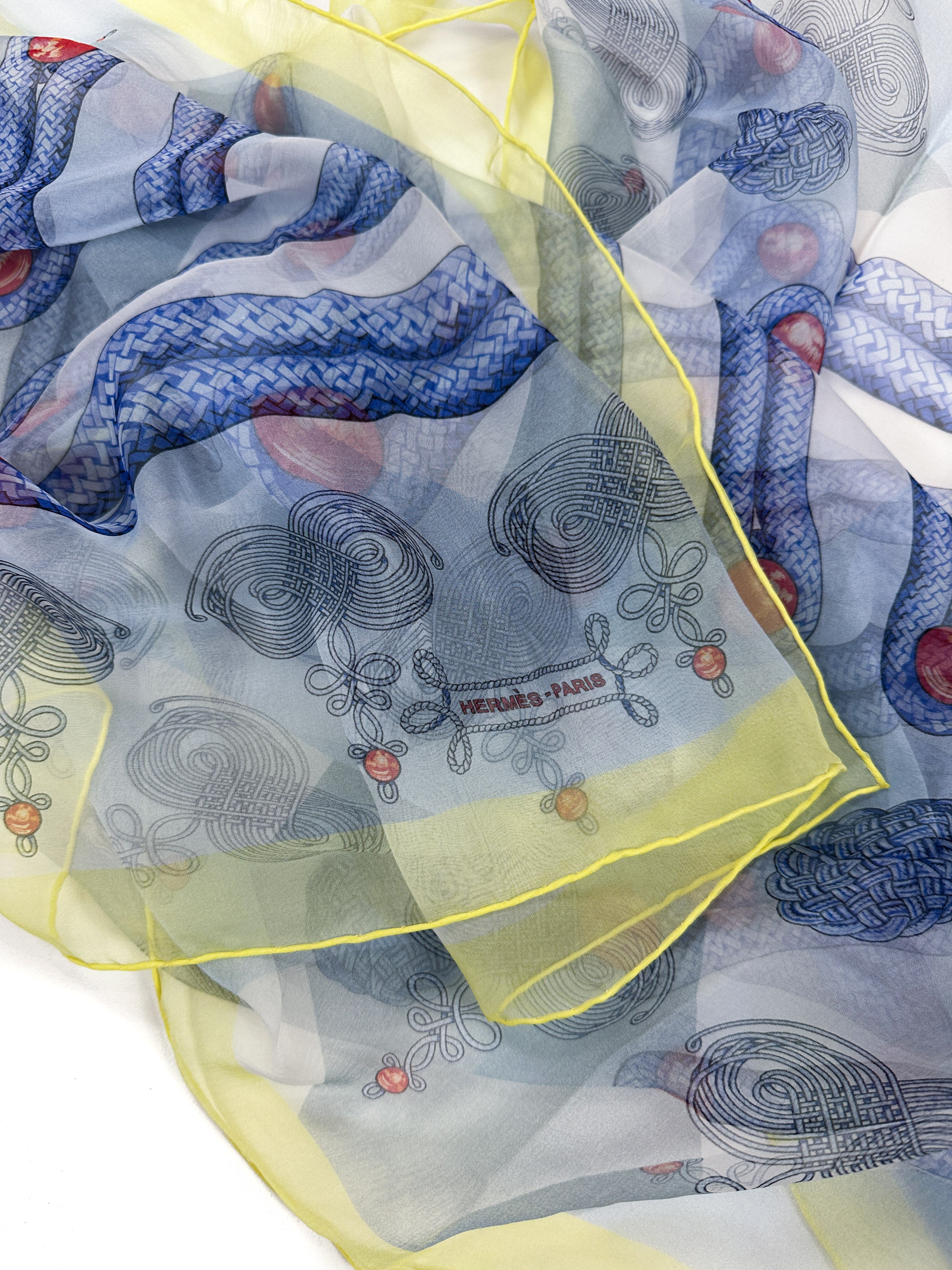 Hermès Brandebourgs Mousseline Shawl