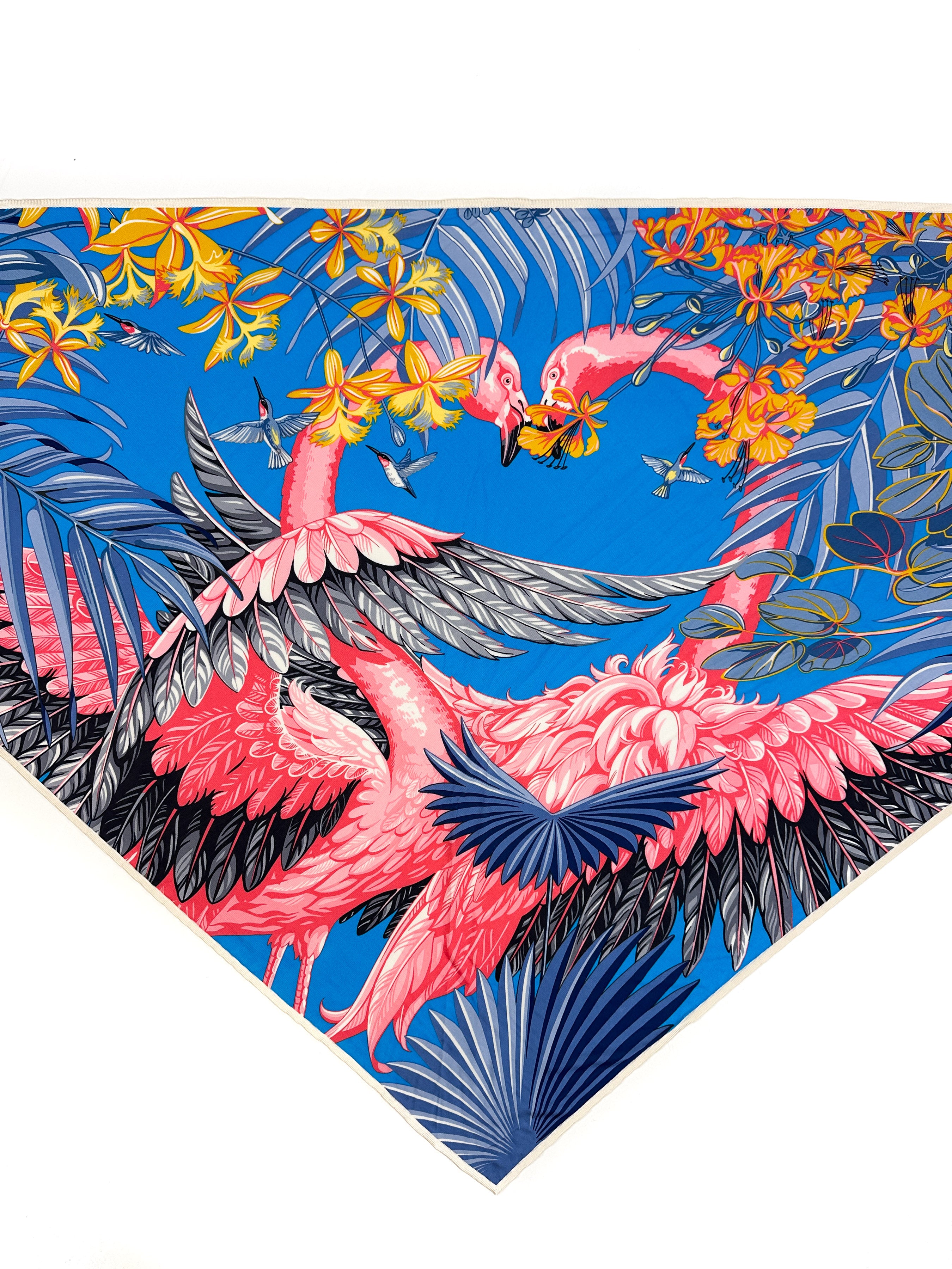 Hermès Flamingo Party Silk Jersey Triangle