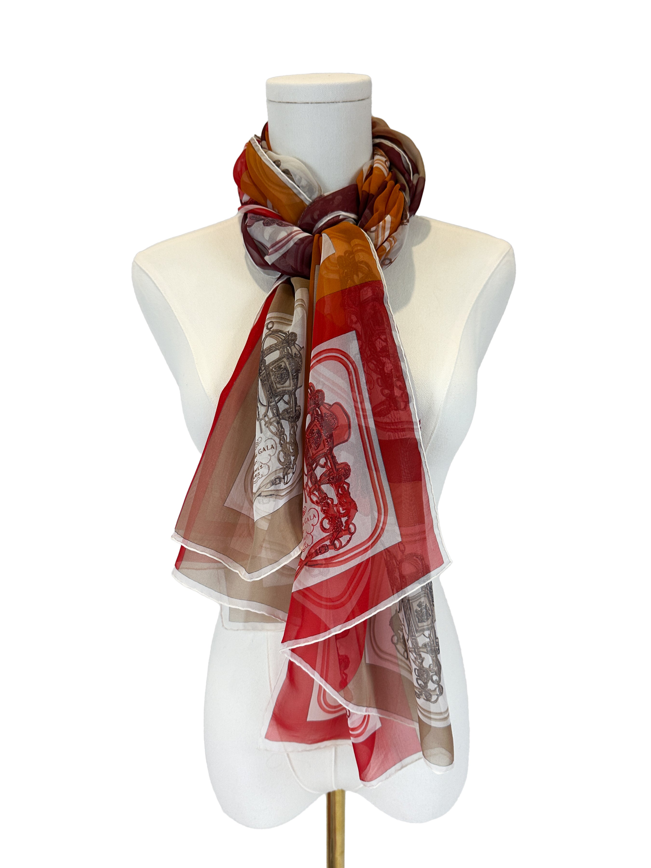 Hermès Mini Brides de Gala Mousseline Shawl