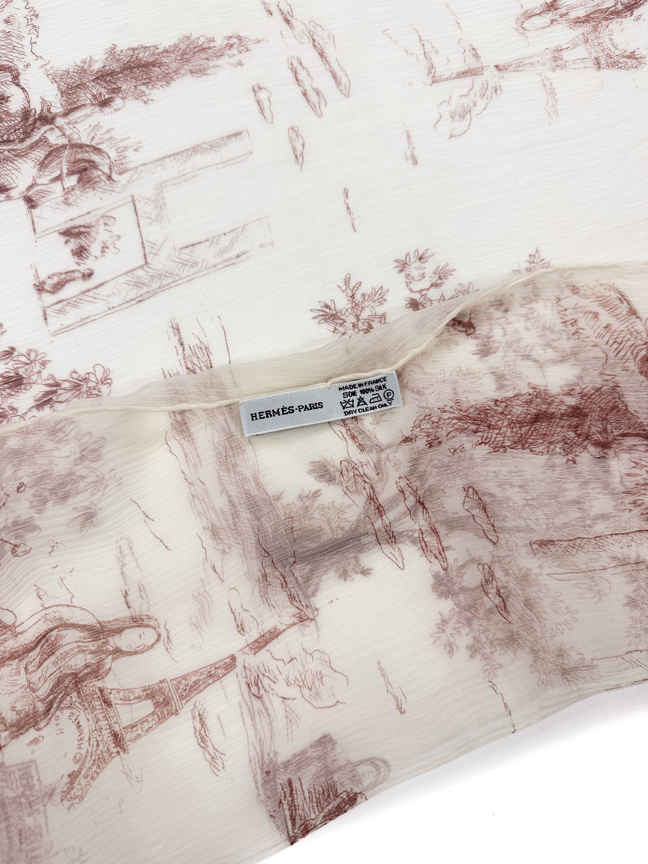Hermès Toile de Jouy Crinkle Mousseline Shawl