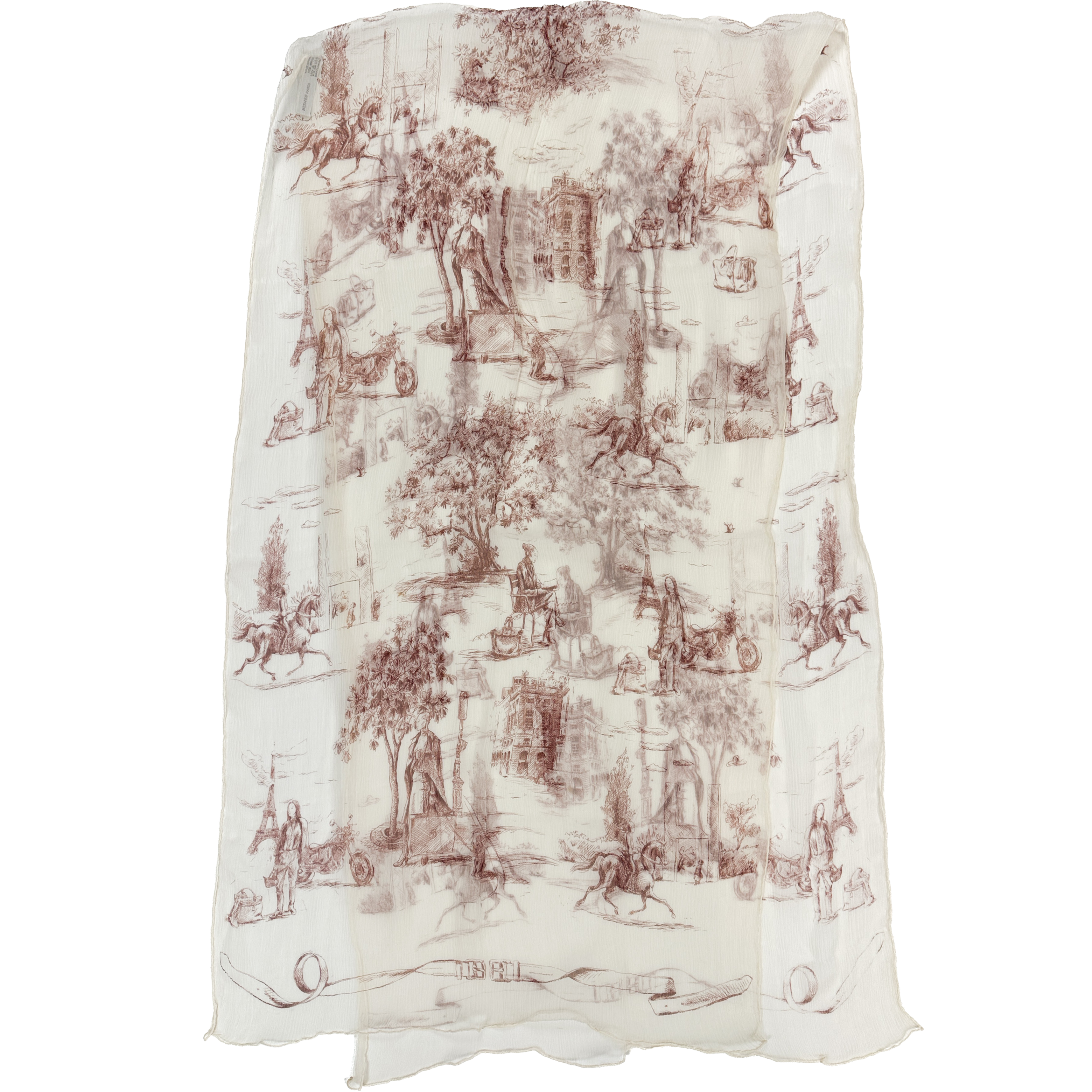 Hermès Toile de Jouy Crinkle Mousseline Shawl