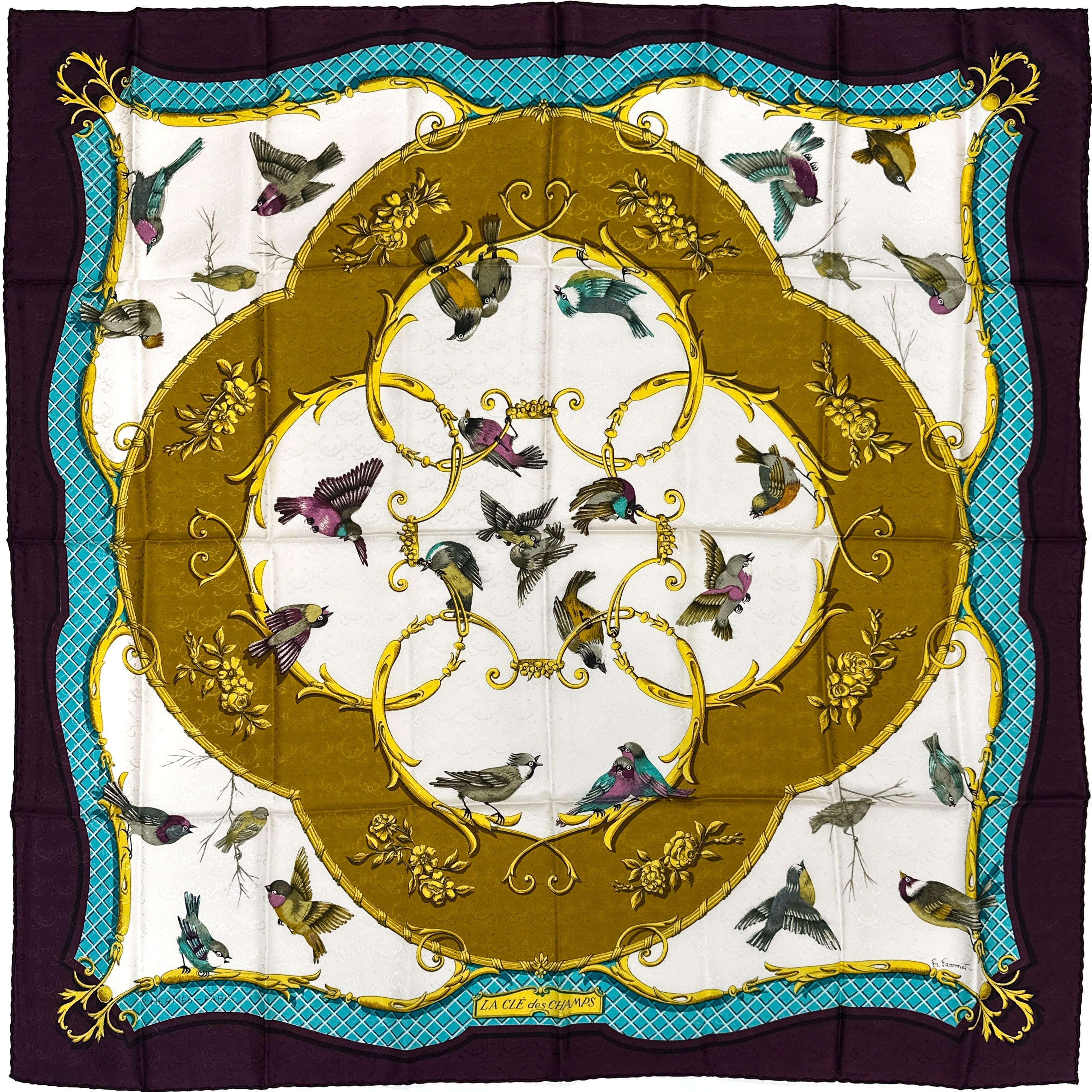 Hermès La Cle des Champs Jacquard 90