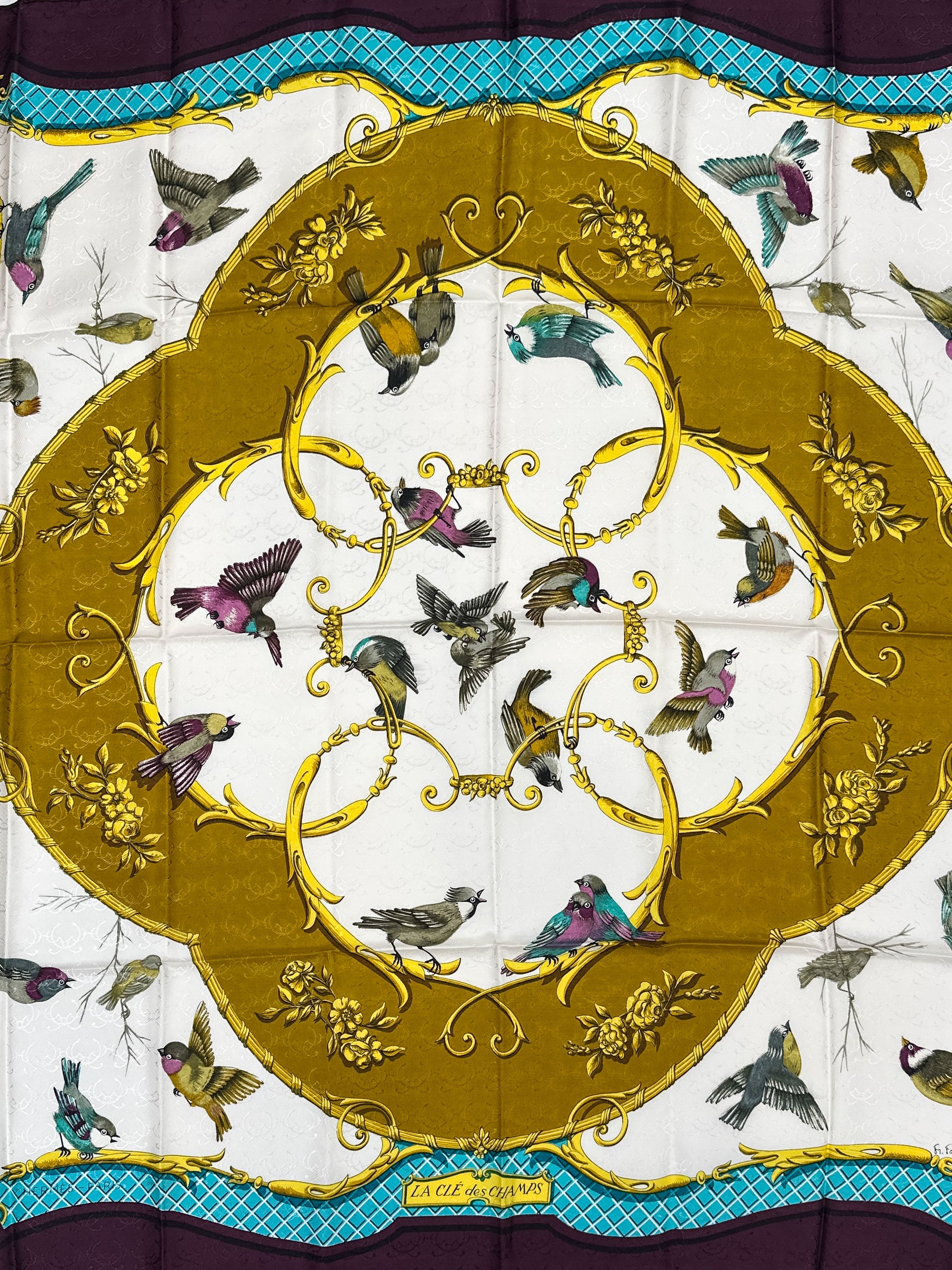 Hermès La Cle des Champs Jacquard 90