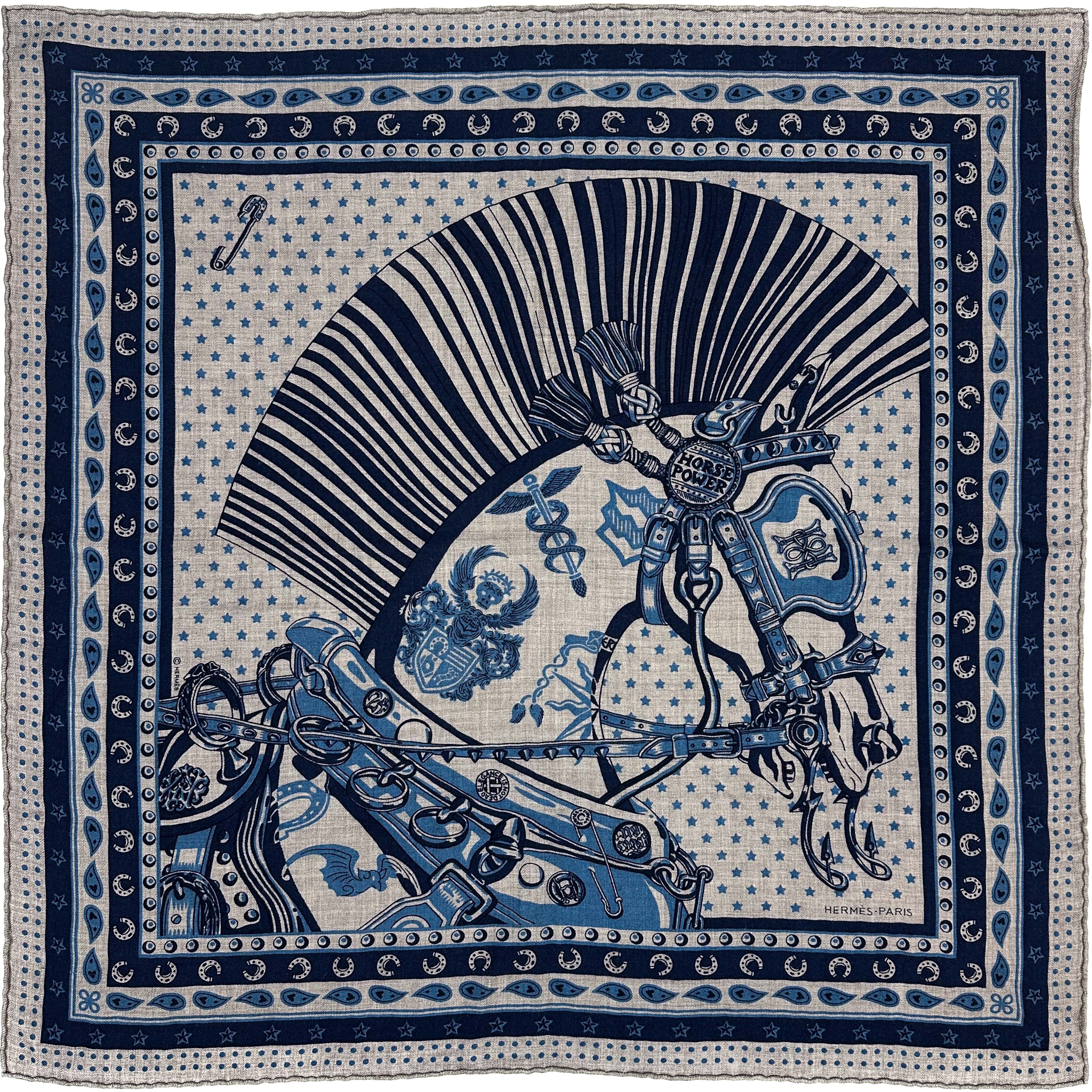Hermès Cheval Punk Bandana Cashmere Silk 65