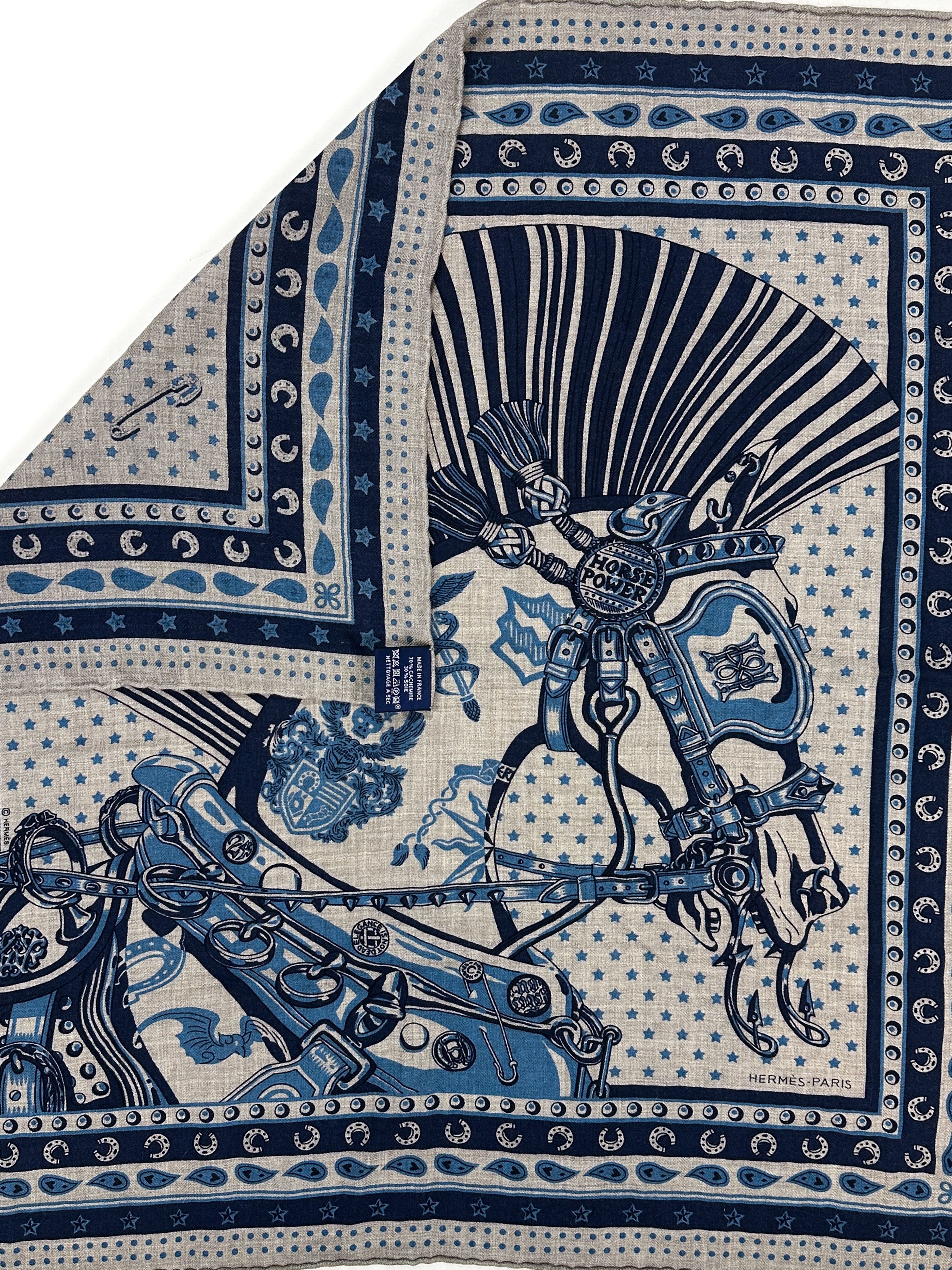 Hermès Cheval Punk Bandana Cashmere Silk 65