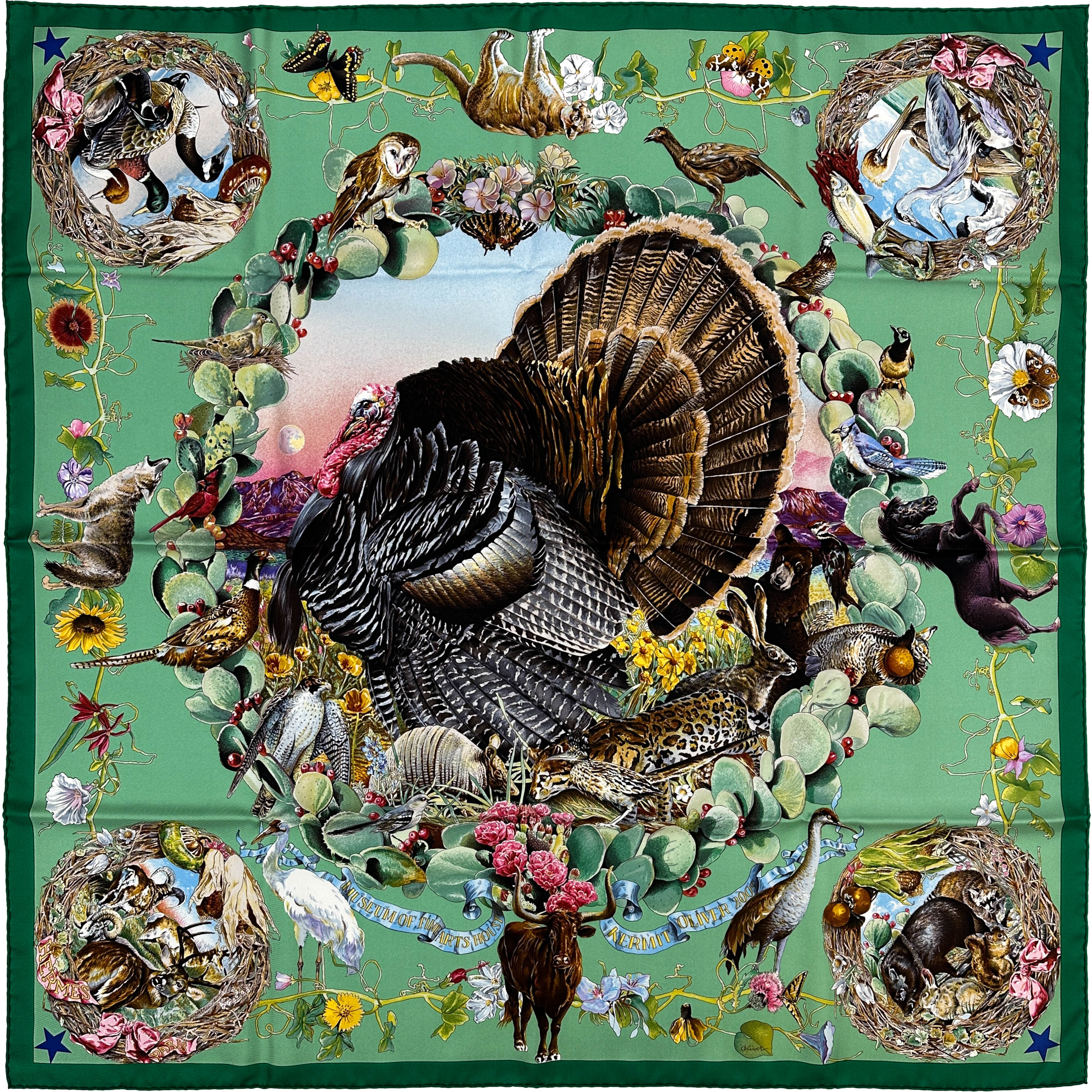 Hermès *Limited Edition Museum of Fine Arts Houston 2005* Faune et Flore du Texas 90