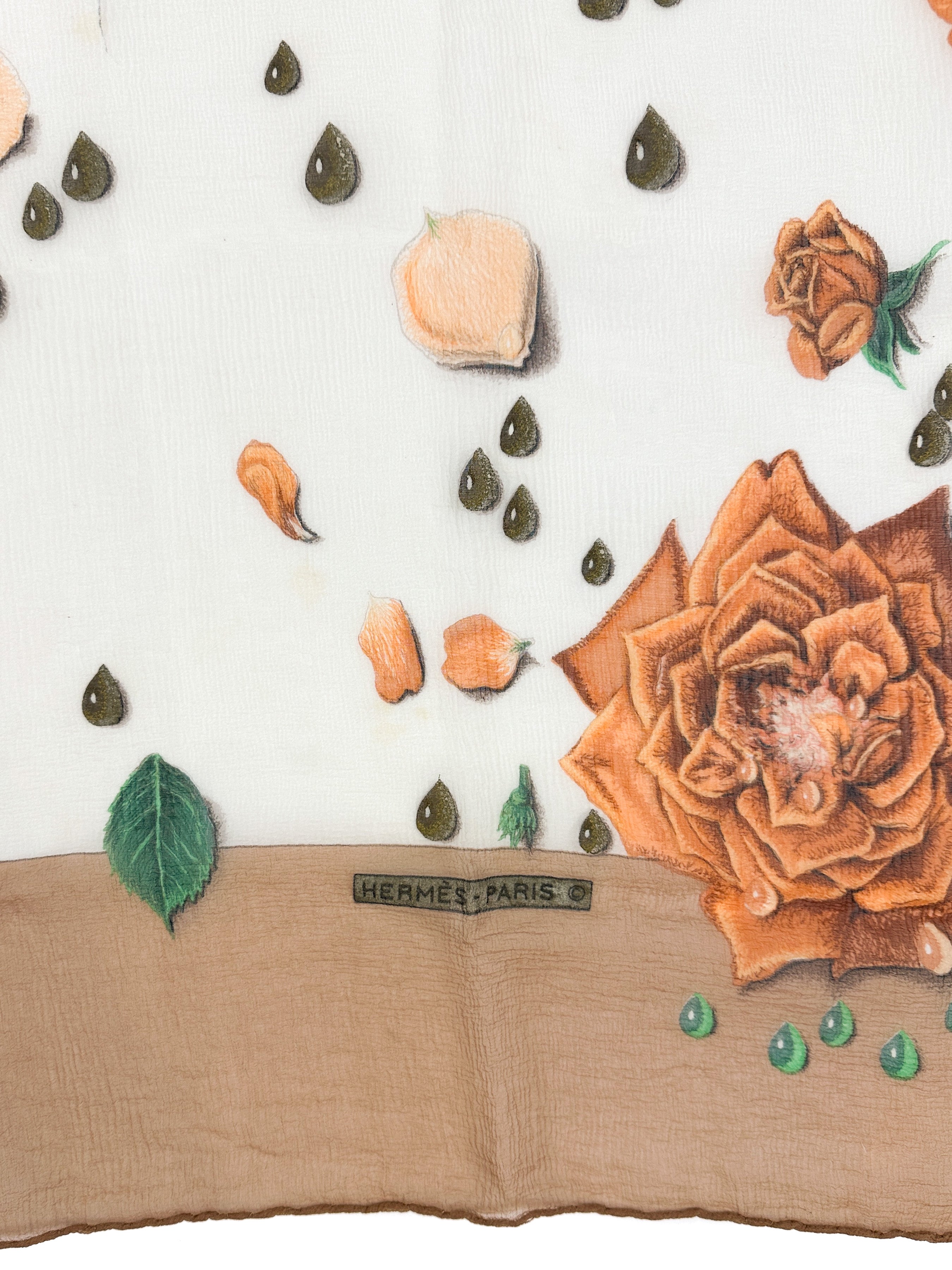 Hermès La Rosée 90 Crinkle Mousseline 140