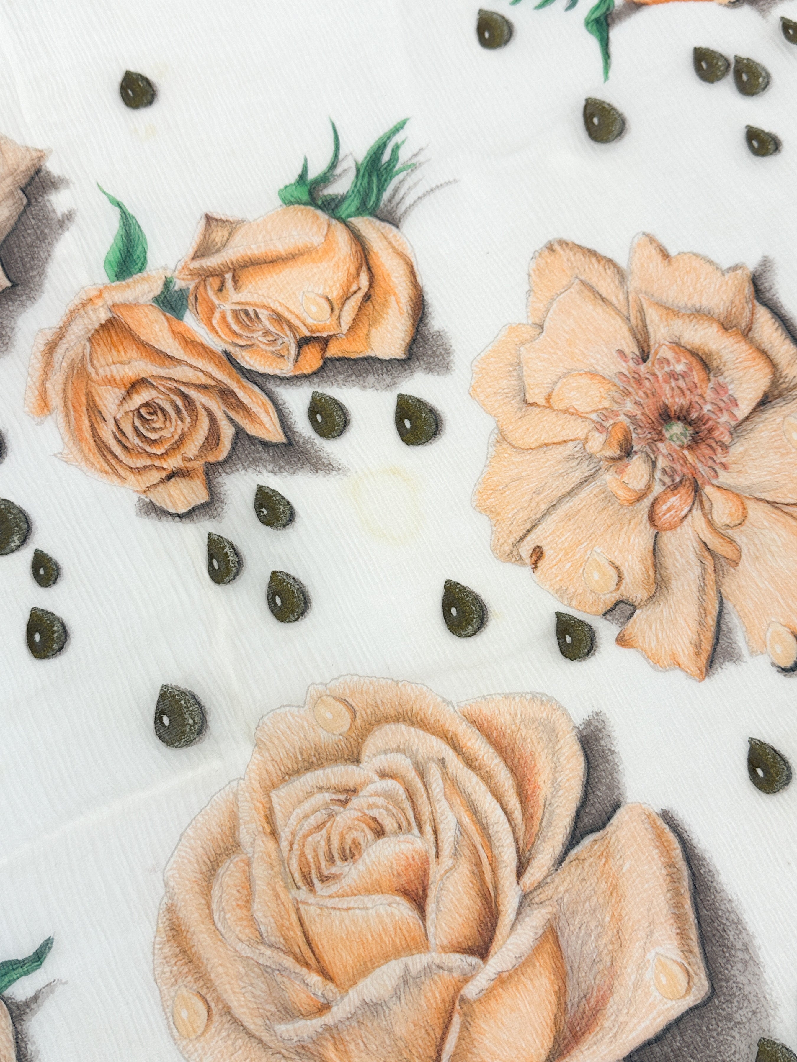 Hermès La Rosée 90 Crinkle Mousseline 140