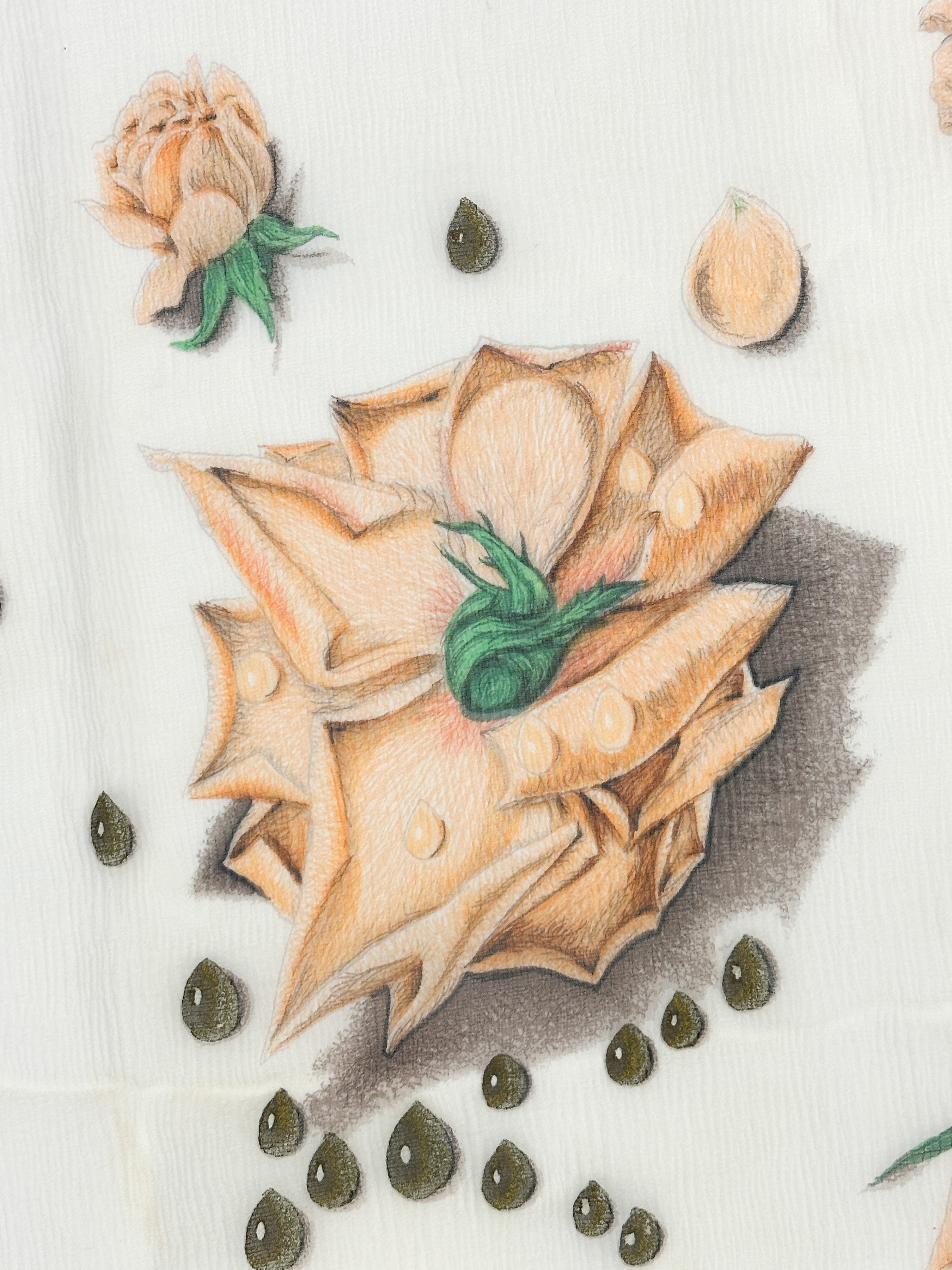 Hermès La Rosée 90 Crinkle Mousseline 140