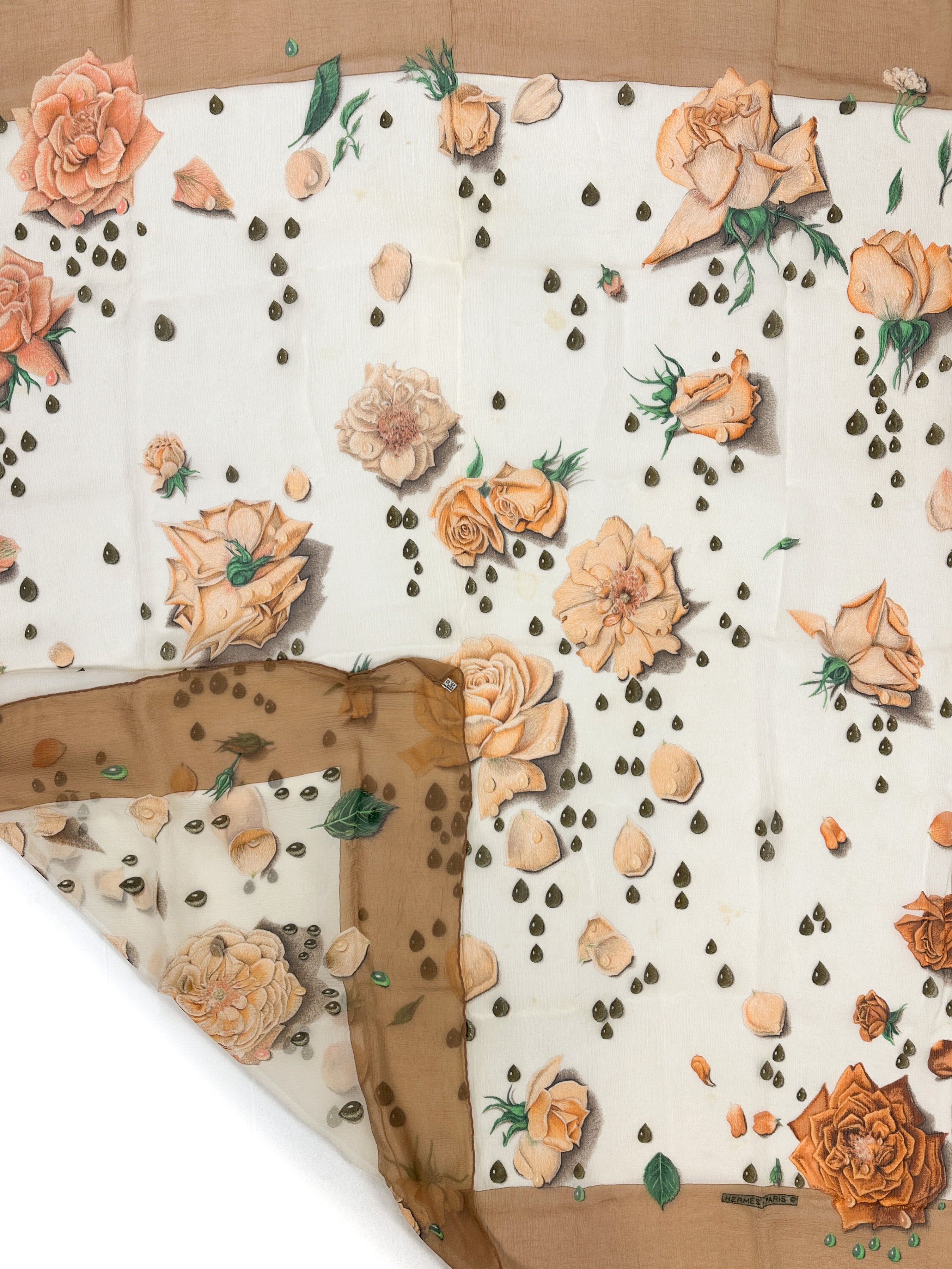 Hermès La Rosée 90 Crinkle Mousseline 140