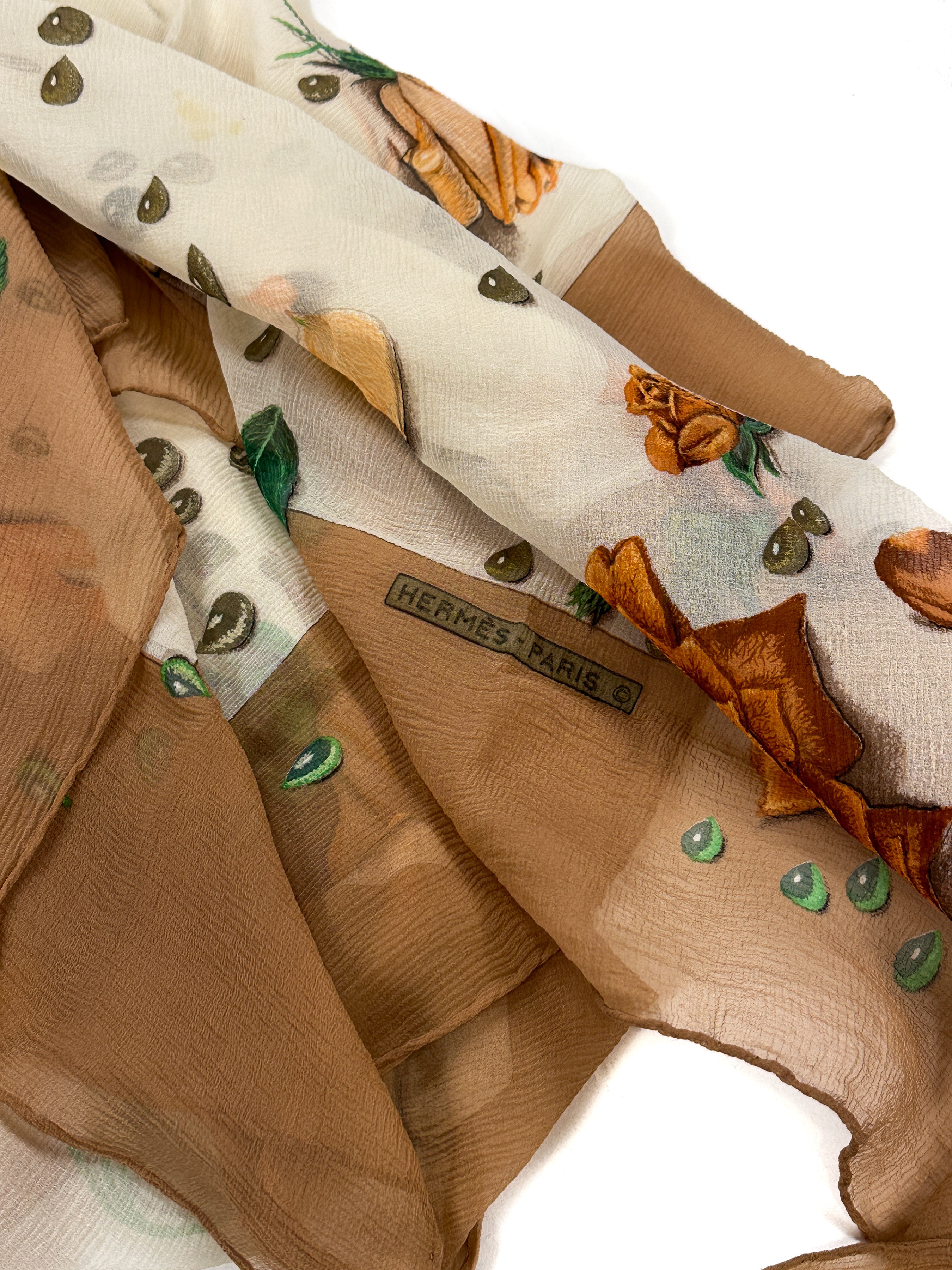 Hermès La Rosée 90 Crinkle Mousseline 140