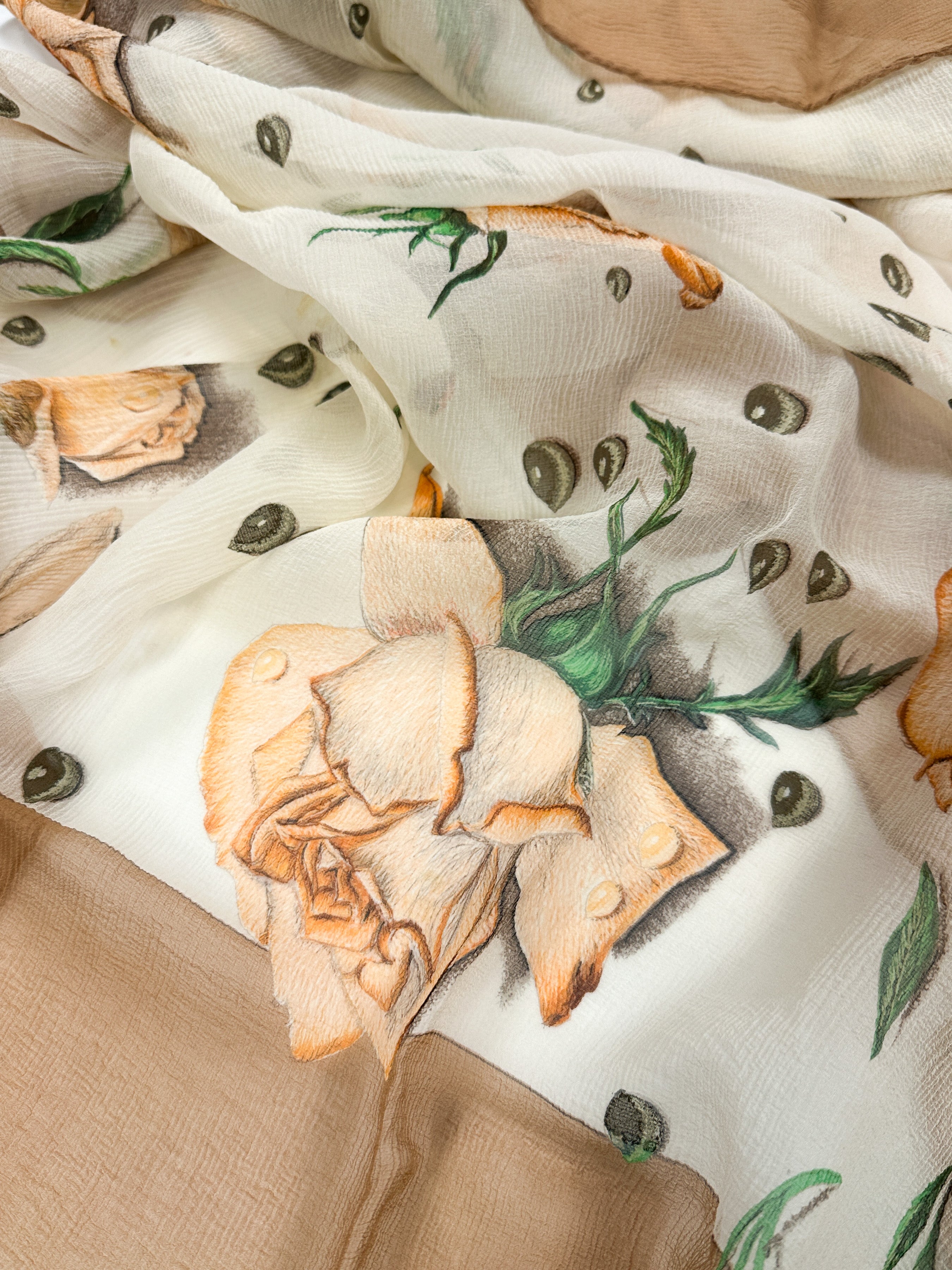 Hermès La Rosée 90 Crinkle Mousseline 140