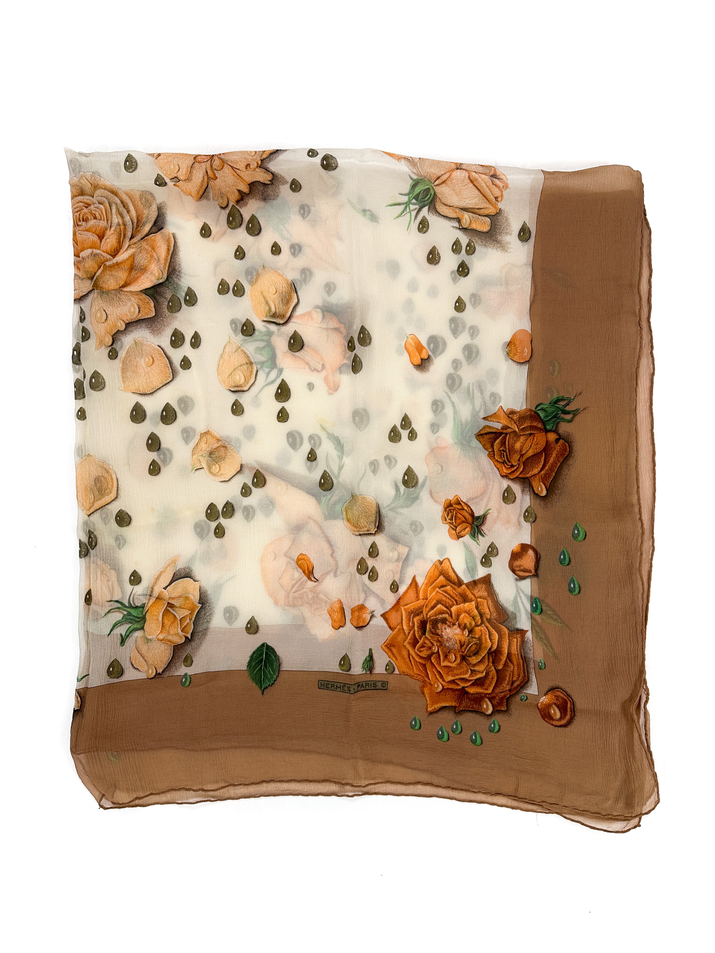 Hermès La Rosée 90 Crinkle Mousseline 140