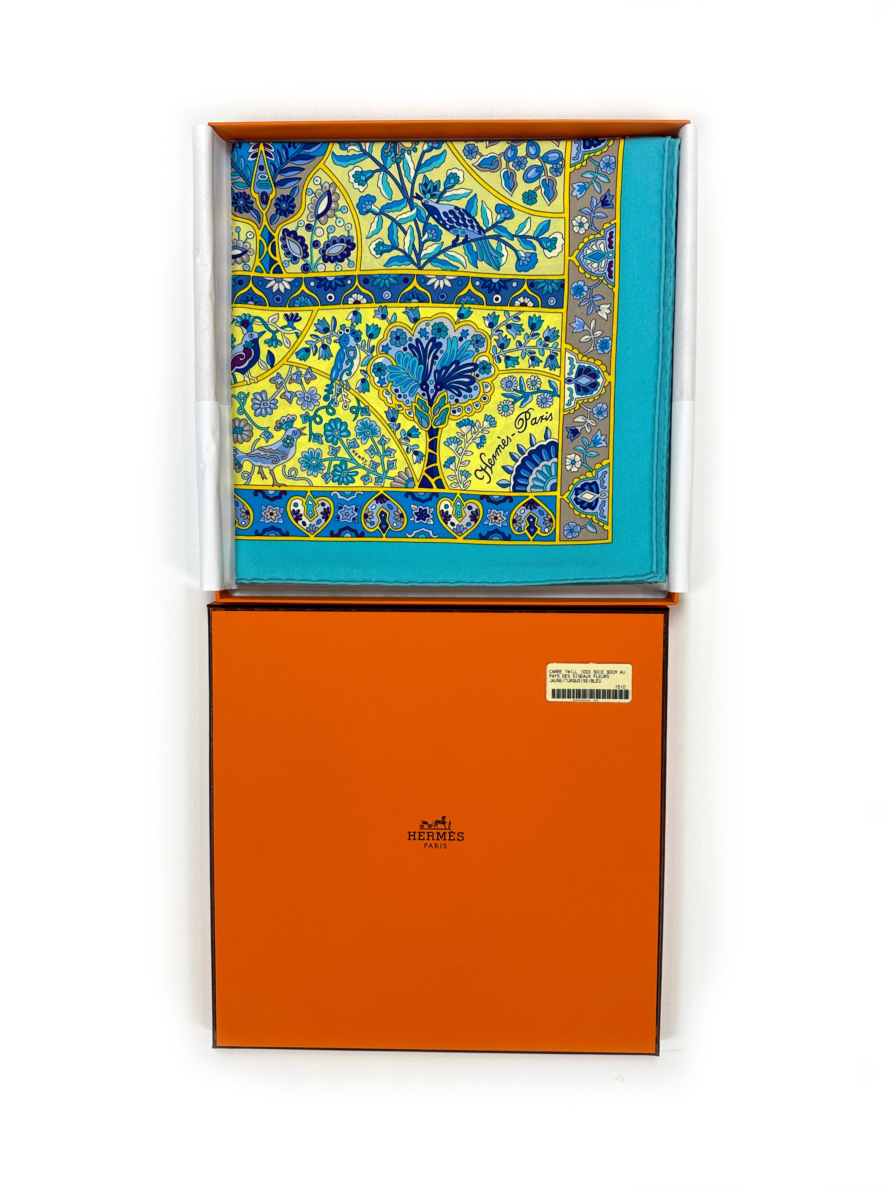 Hermès Au Pays des Oiseaux Fleurs 90