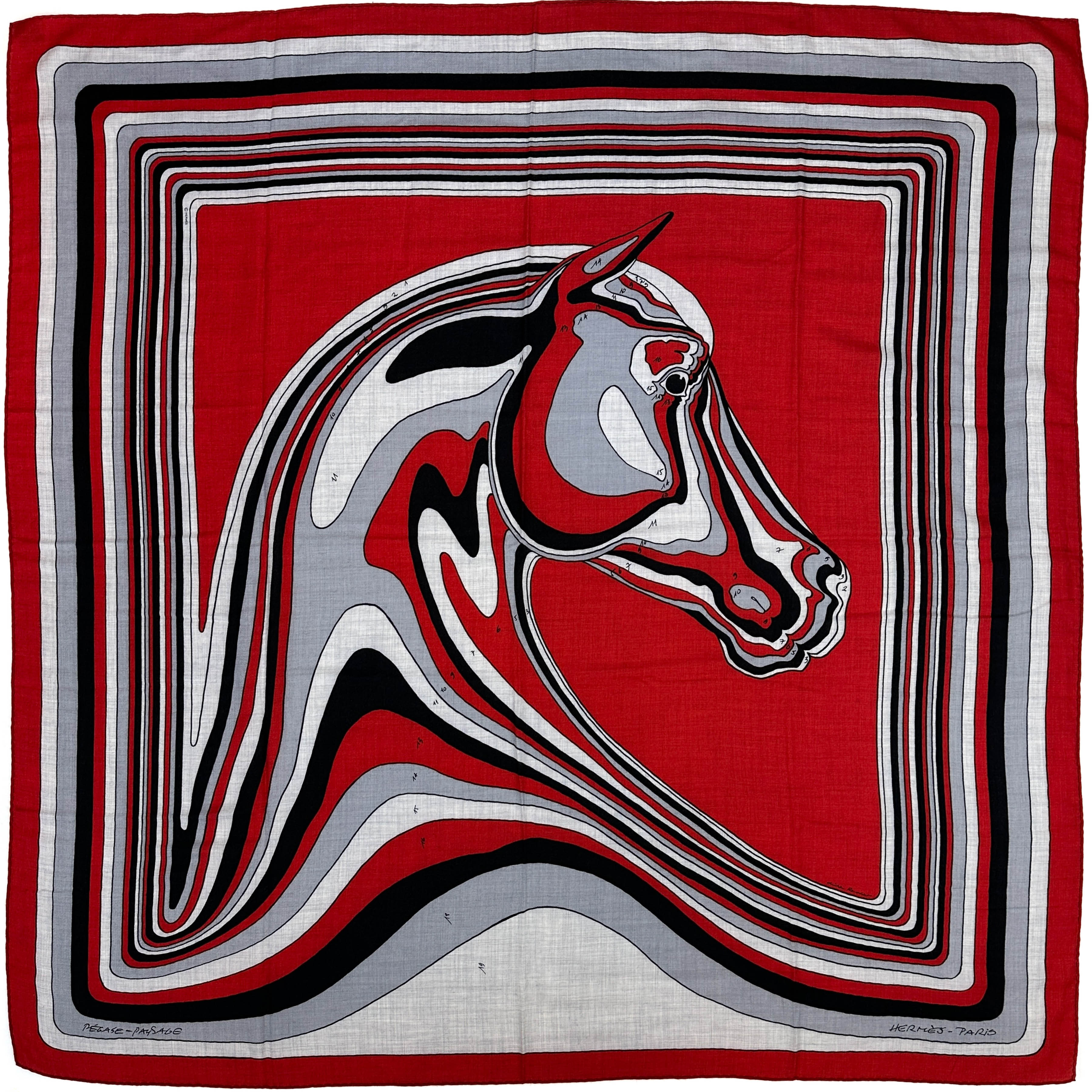 Hermès Pegase Paysage Cashmere Silk 140