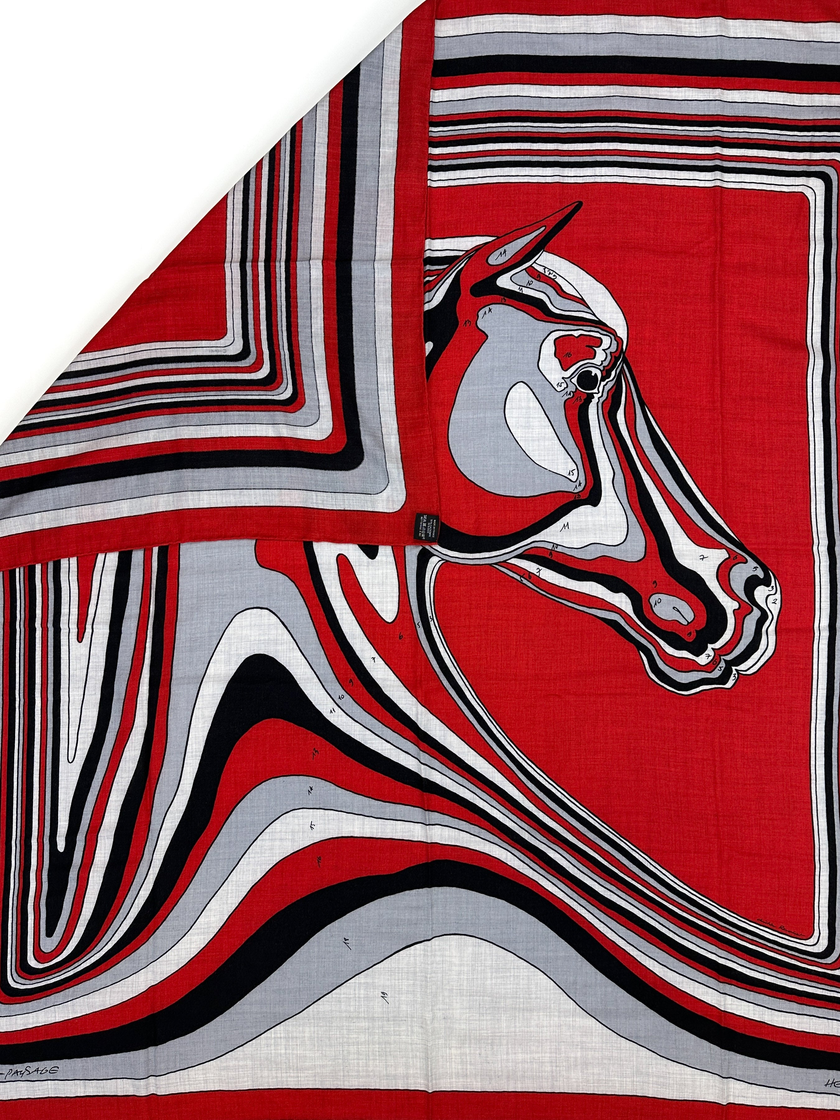 Hermès Pegase Paysage Cashmere Silk 140