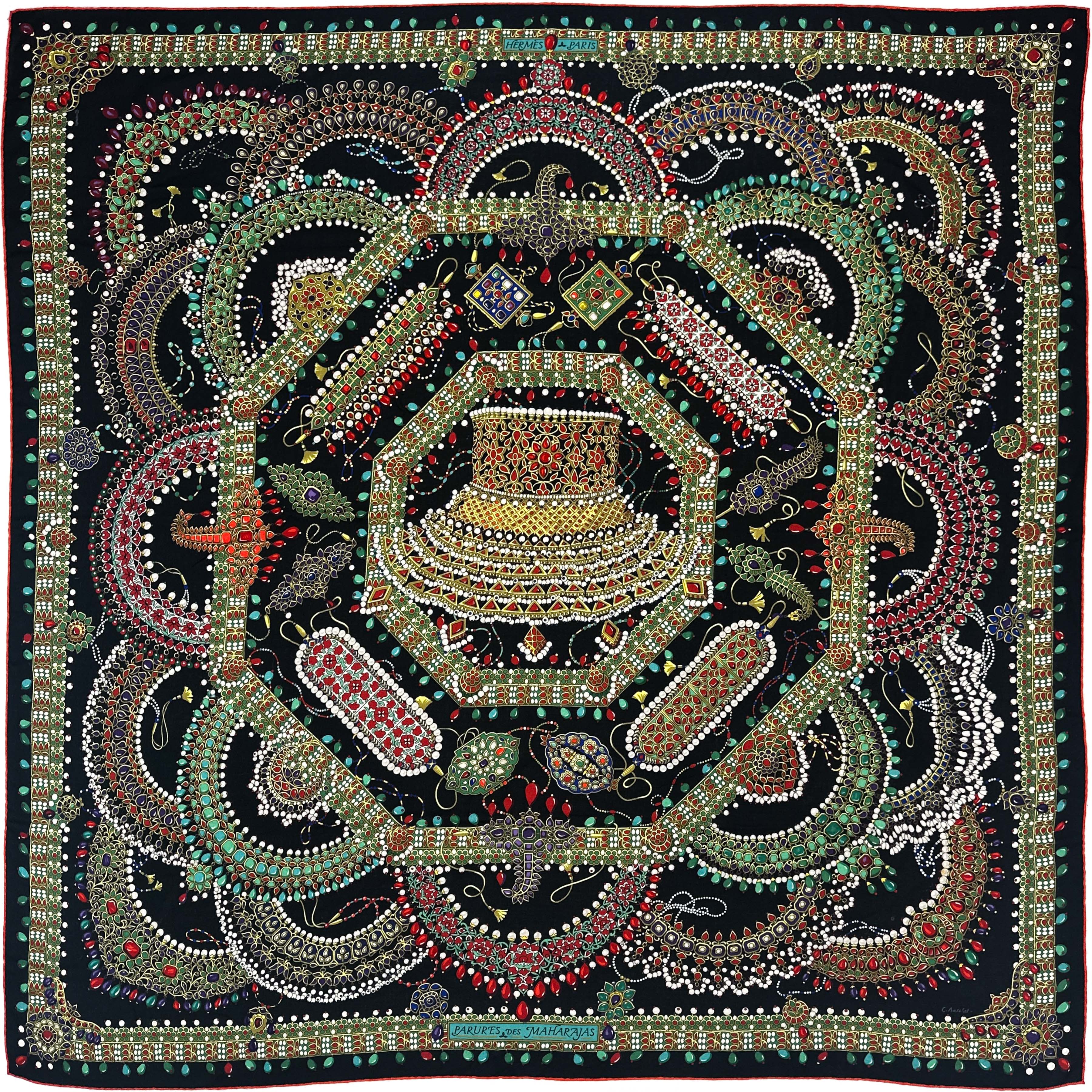 Hermès Parures des Maharajas Cashmere Silk 140