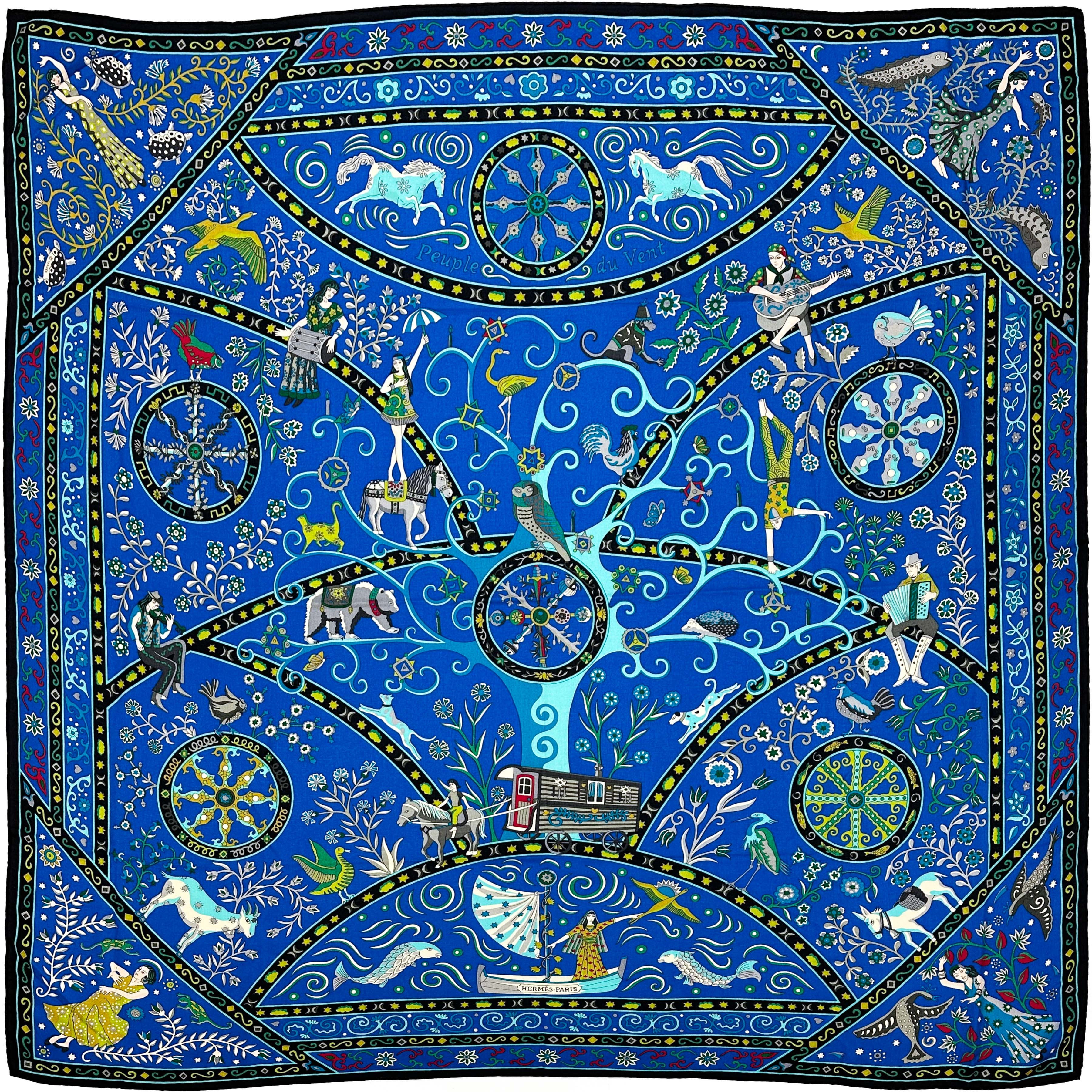 Hermès Peuple Du Vent Cashmere Silk 140