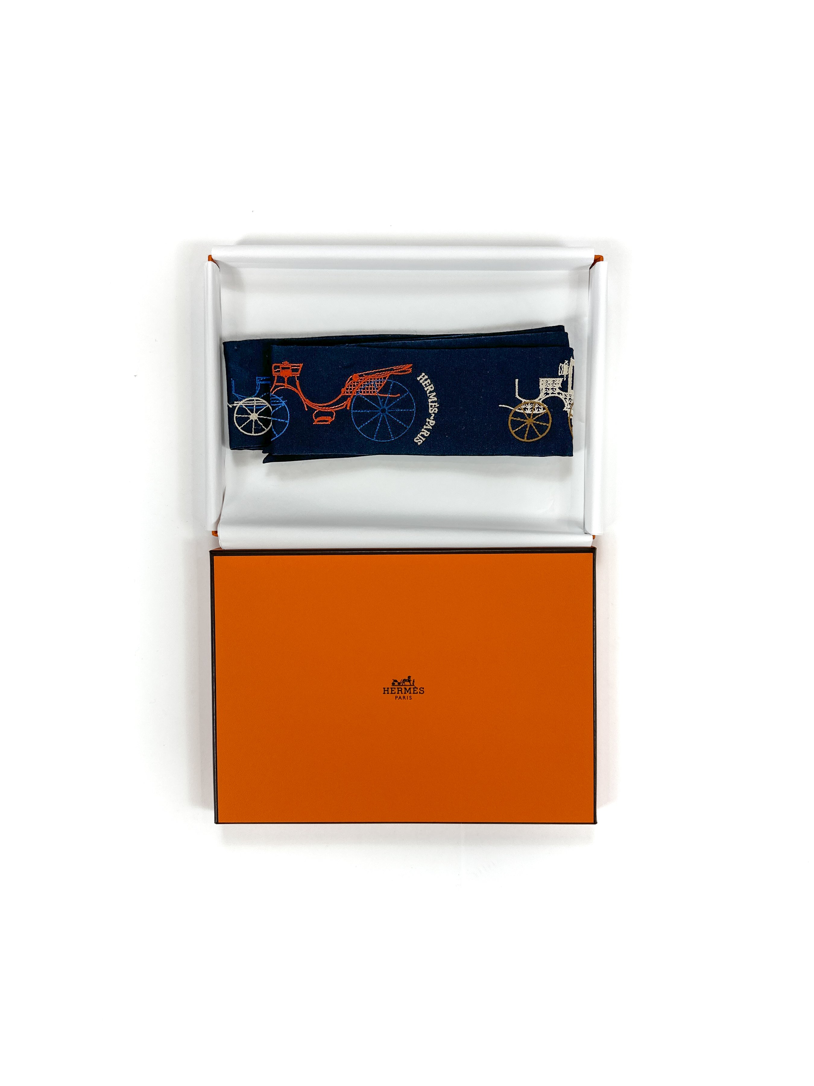 Hermès A Toute Berline ! Embroidered Long Twilly