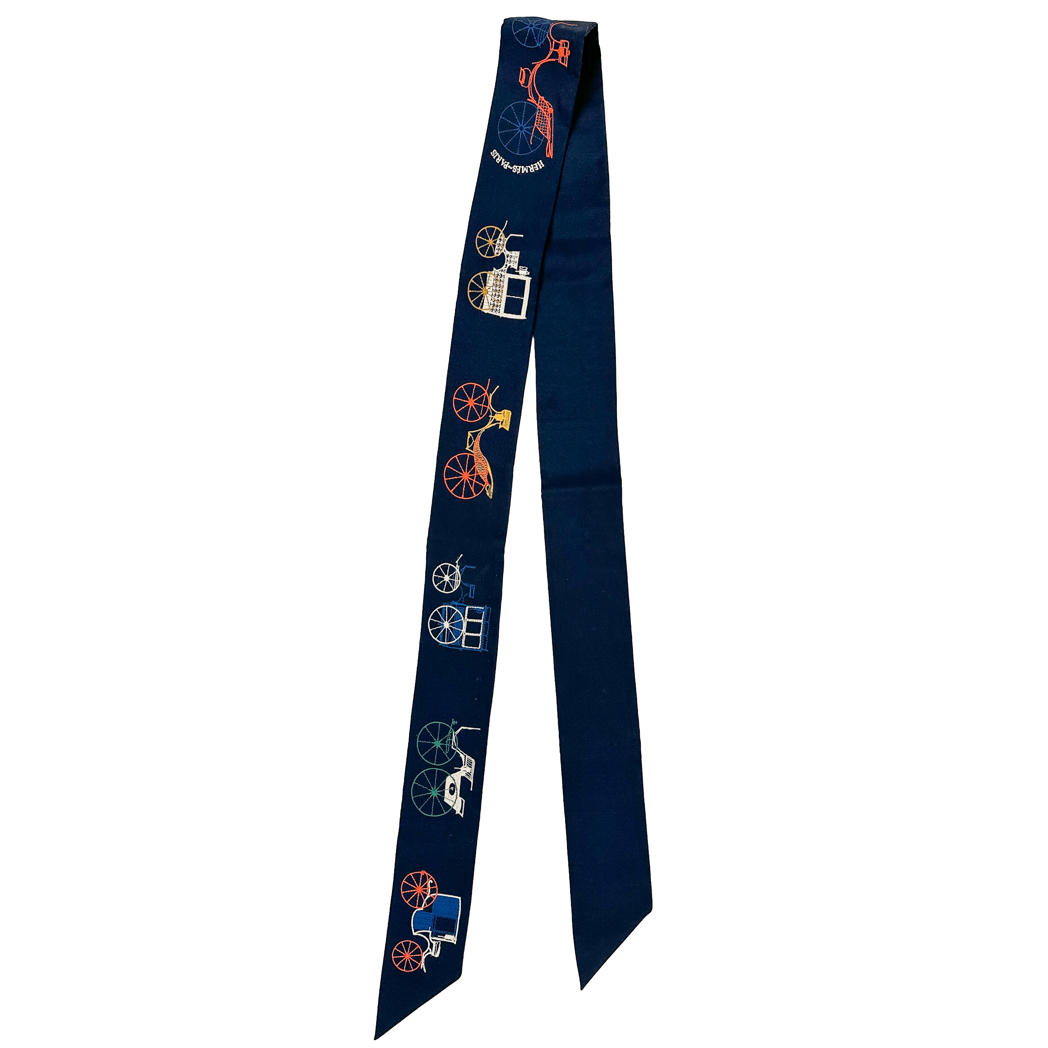Hermès A Toute Berline ! Embroidered Long Twilly