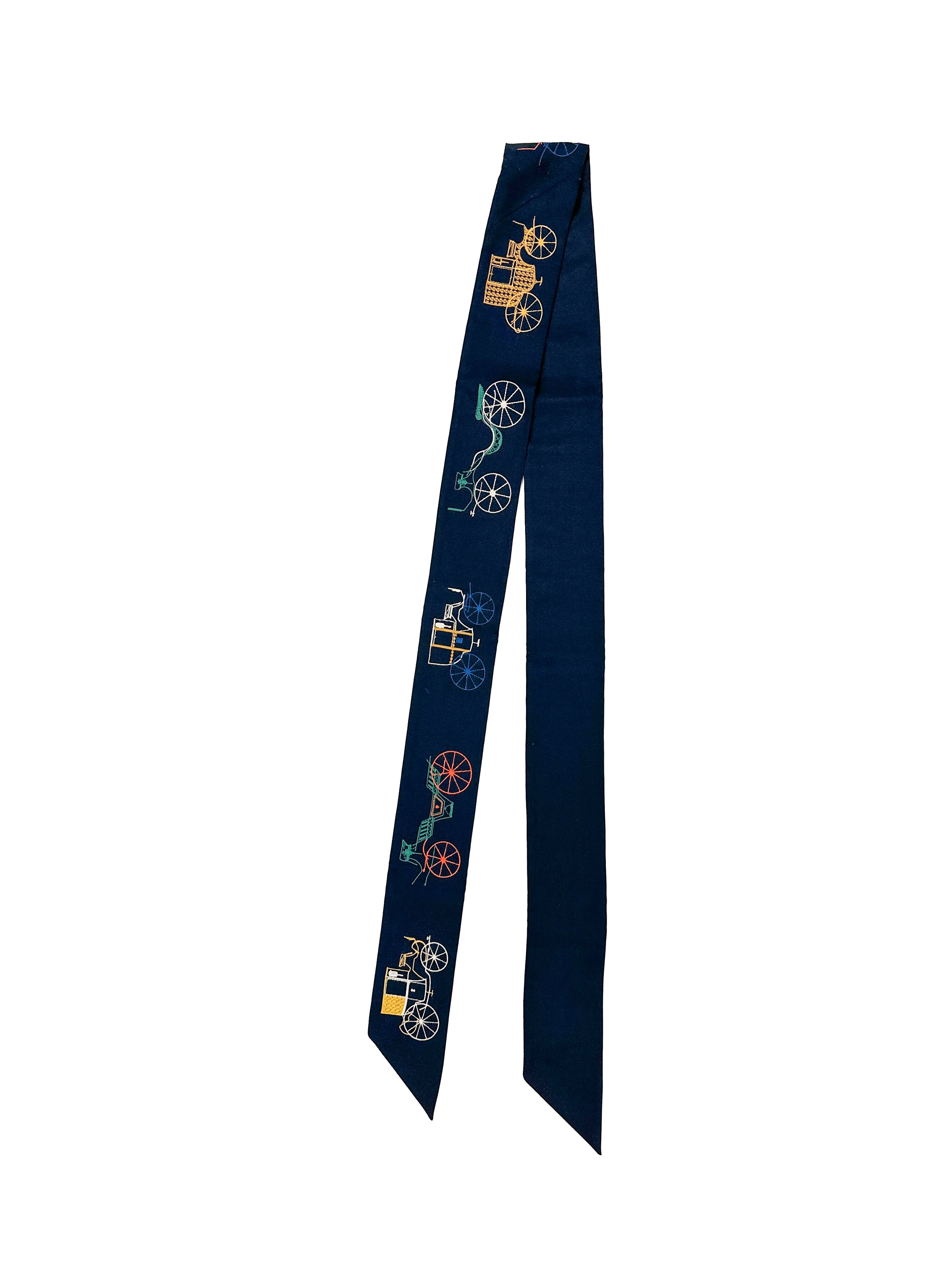 Hermès A Toute Berline ! Embroidered Long Twilly