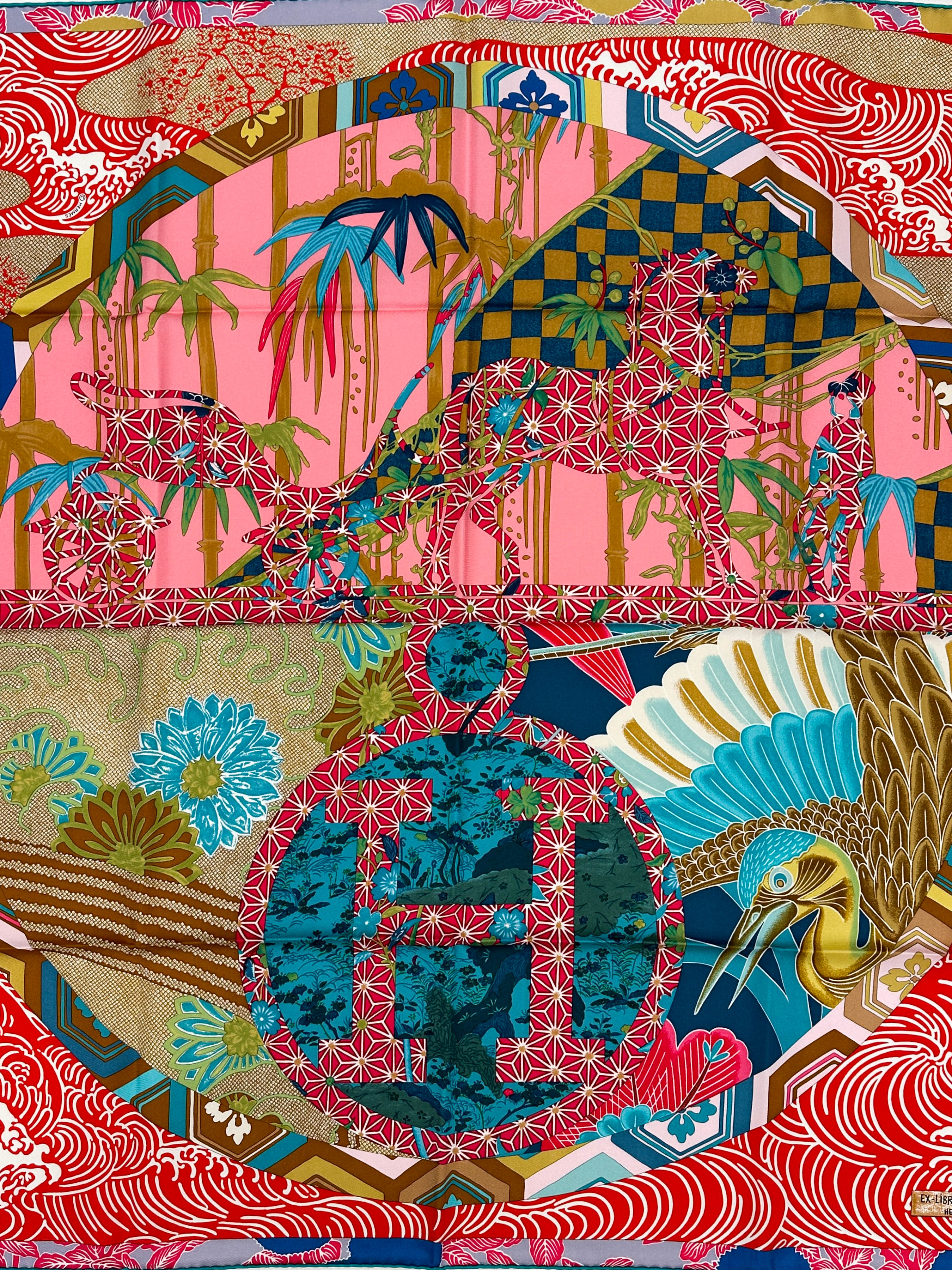 未使用級✨HERMES EX-LIBRIS EN KIMONOS カレジュアン Hermès Ex-Libris en Kimonos 90