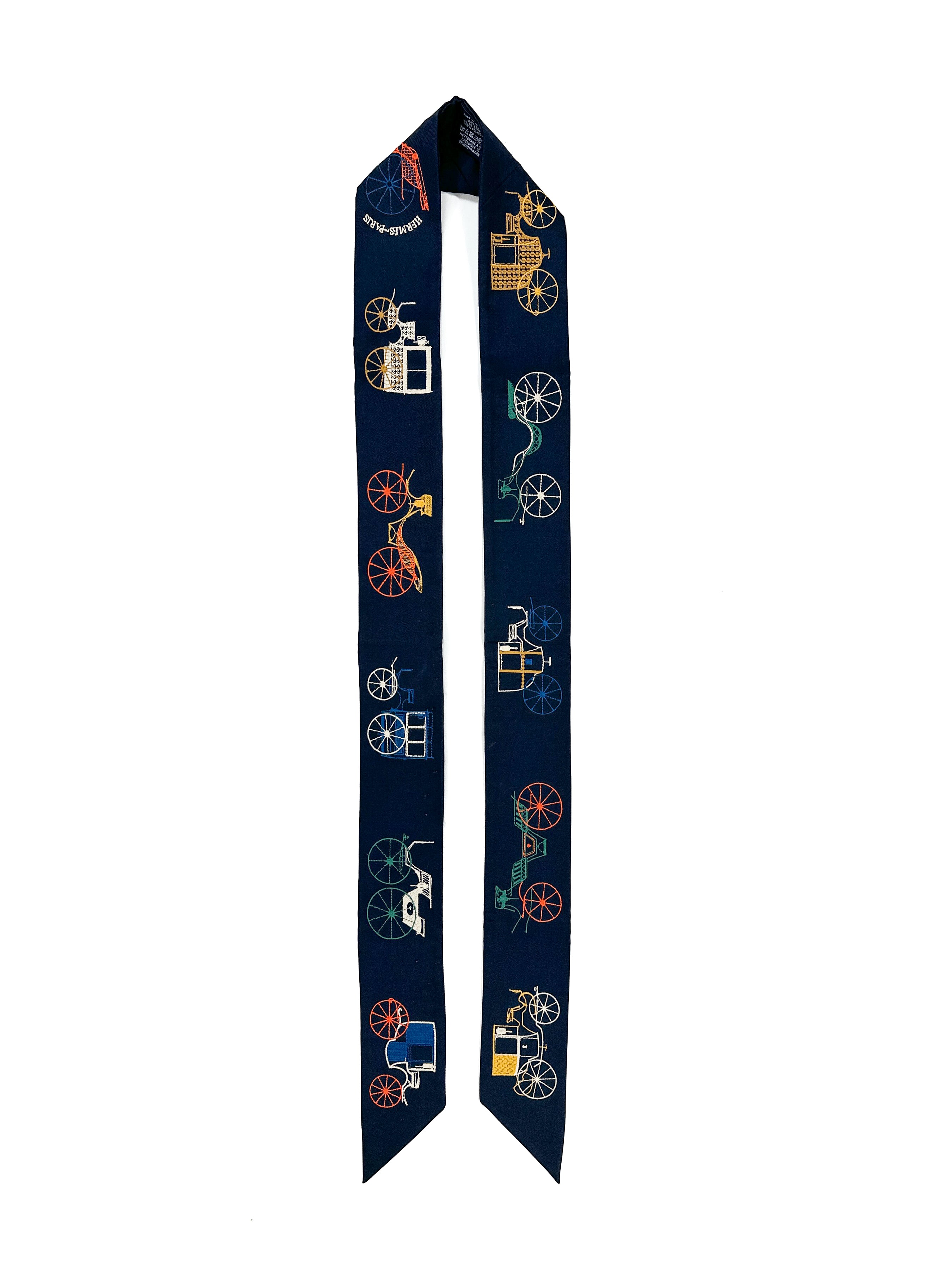 Hermès A Toute Berline ! Embroidered Long Twilly