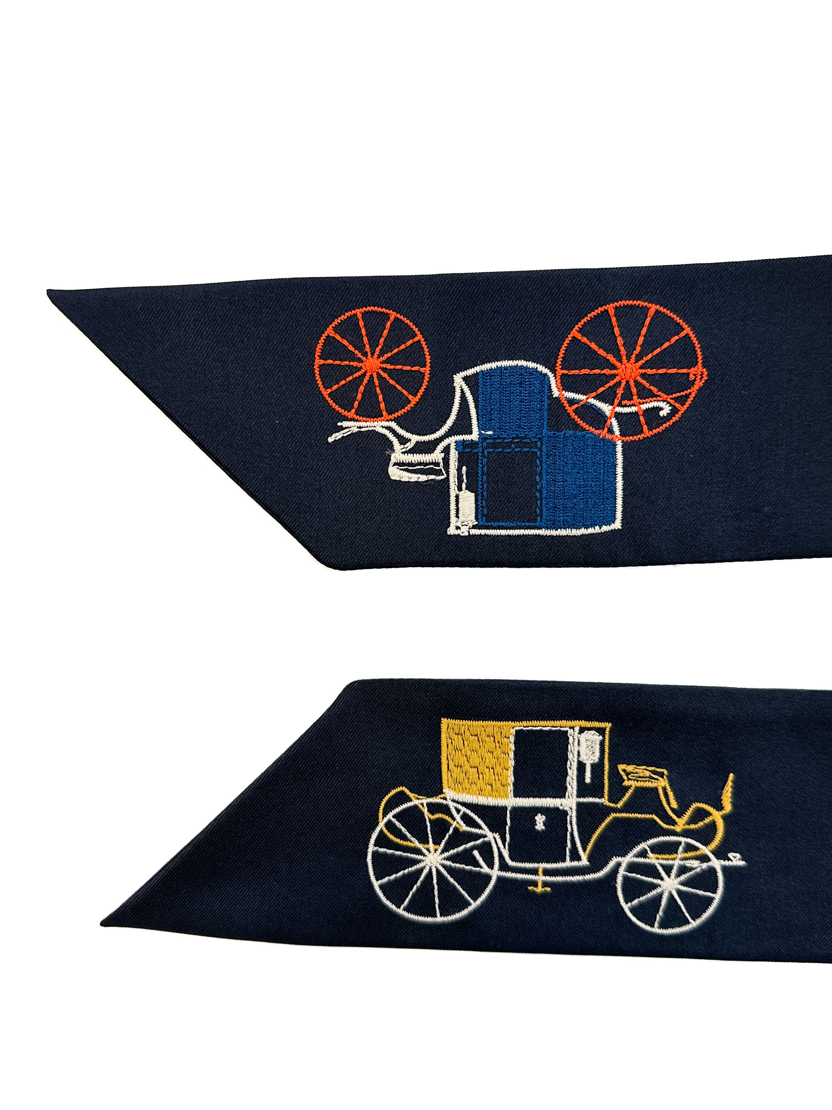 Hermès A Toute Berline ! Embroidered Long Twilly