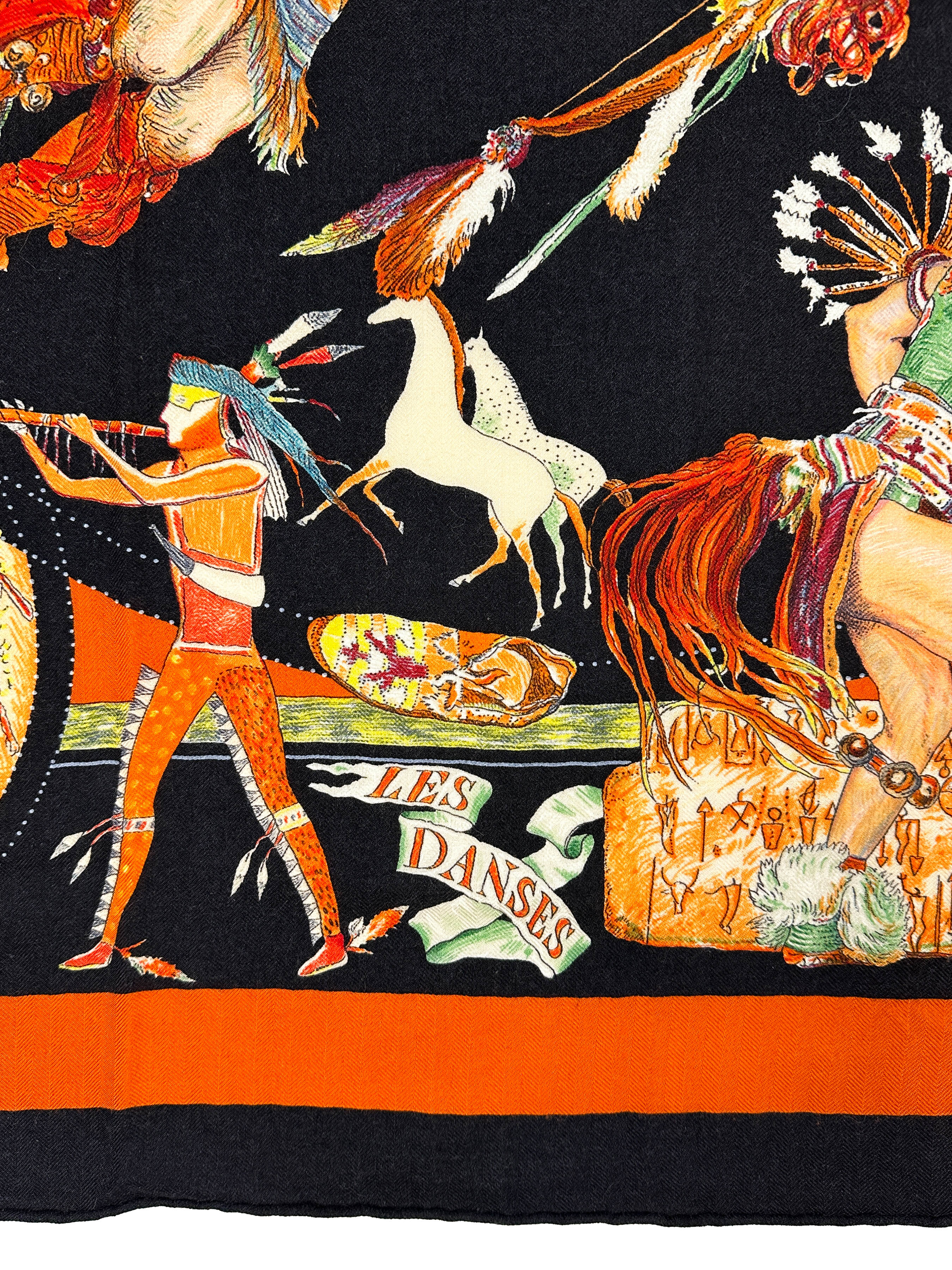 Hermès Les Danses des Indiens Cashmere Silk 140