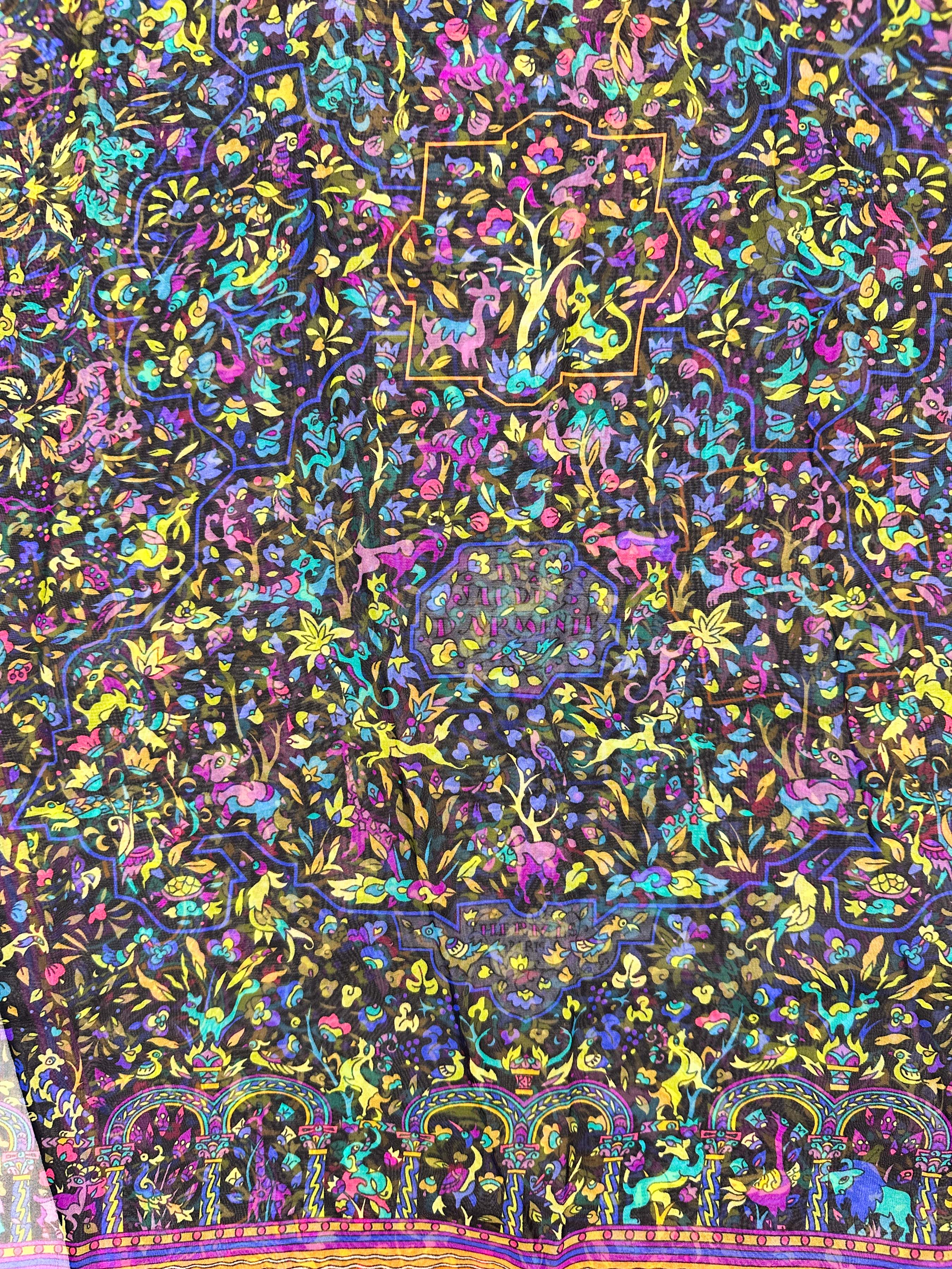 Hermès Les Jardins d'Arménie Mousseline Shawl