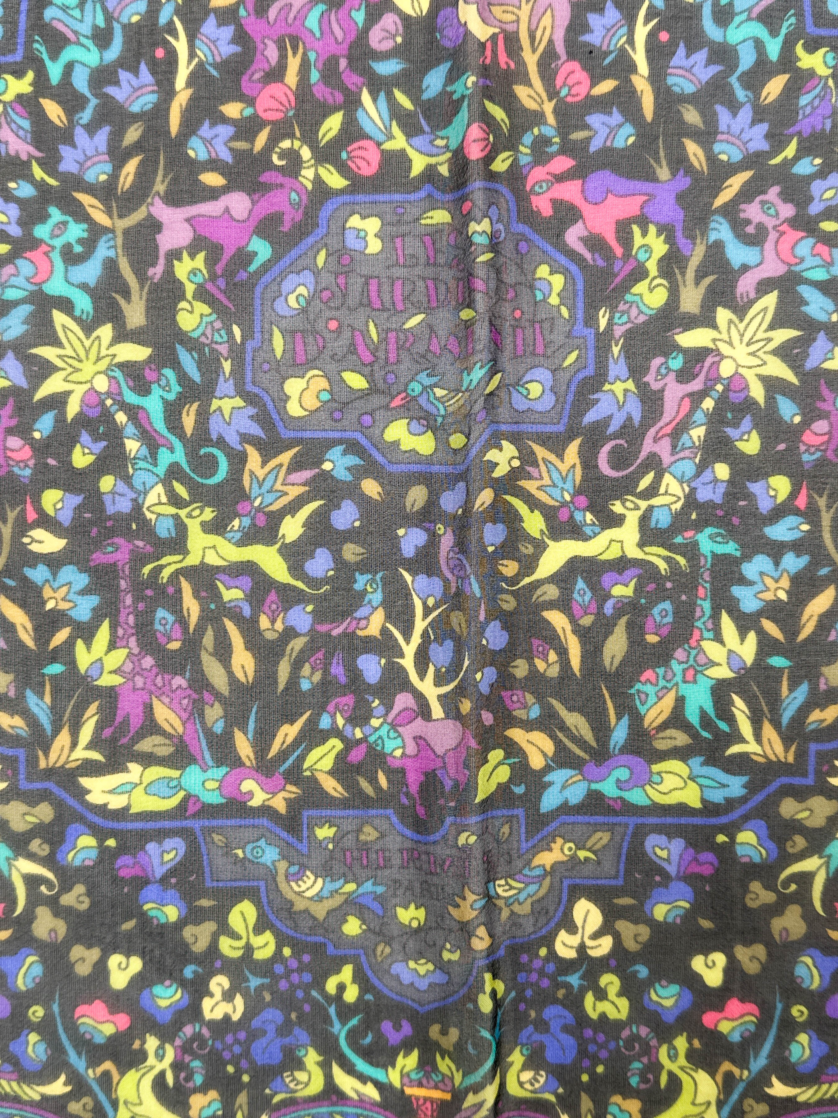Hermès Les Jardins d'Arménie Mousseline Shawl