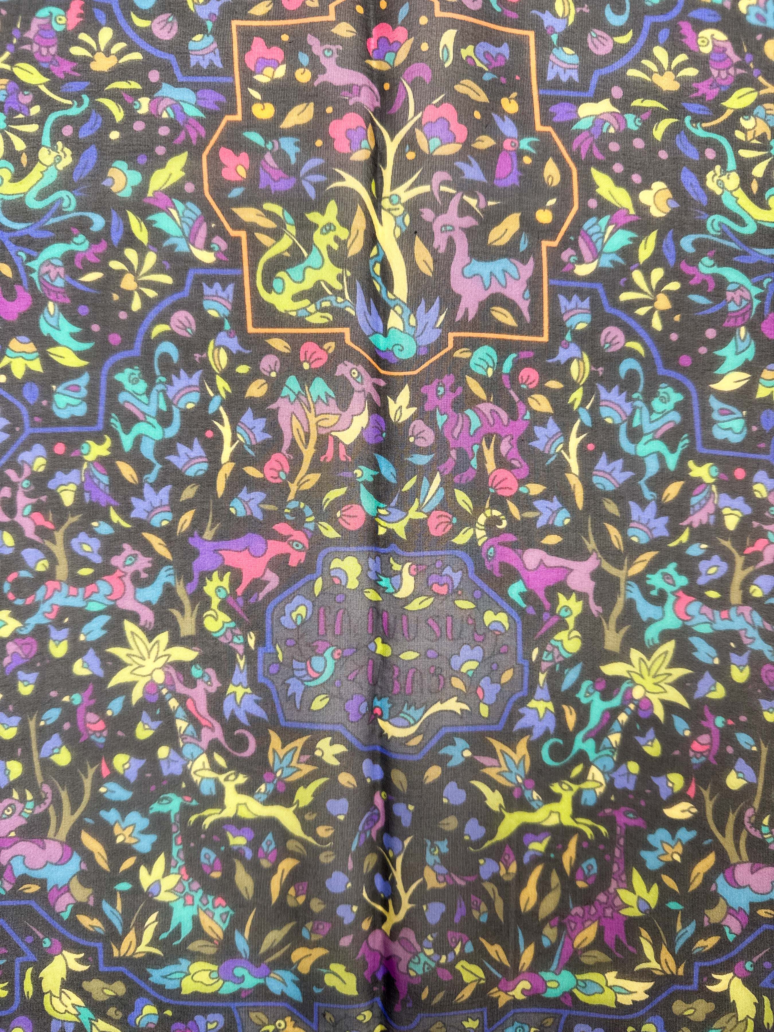 Hermès Les Jardins d'Arménie Mousseline Shawl