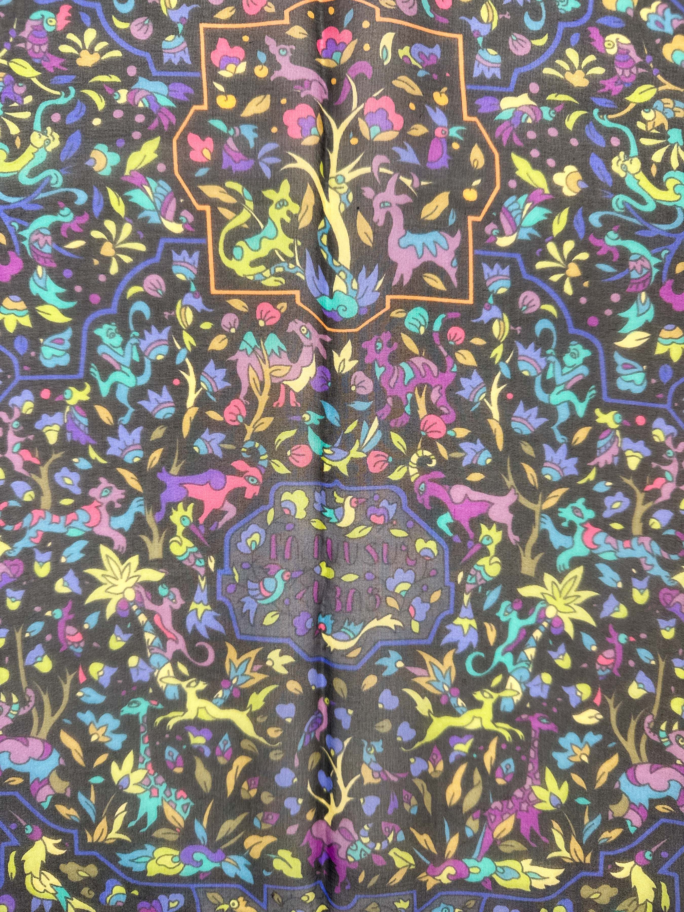 Hermès Les Jardins d'Arménie Mousseline Shawl