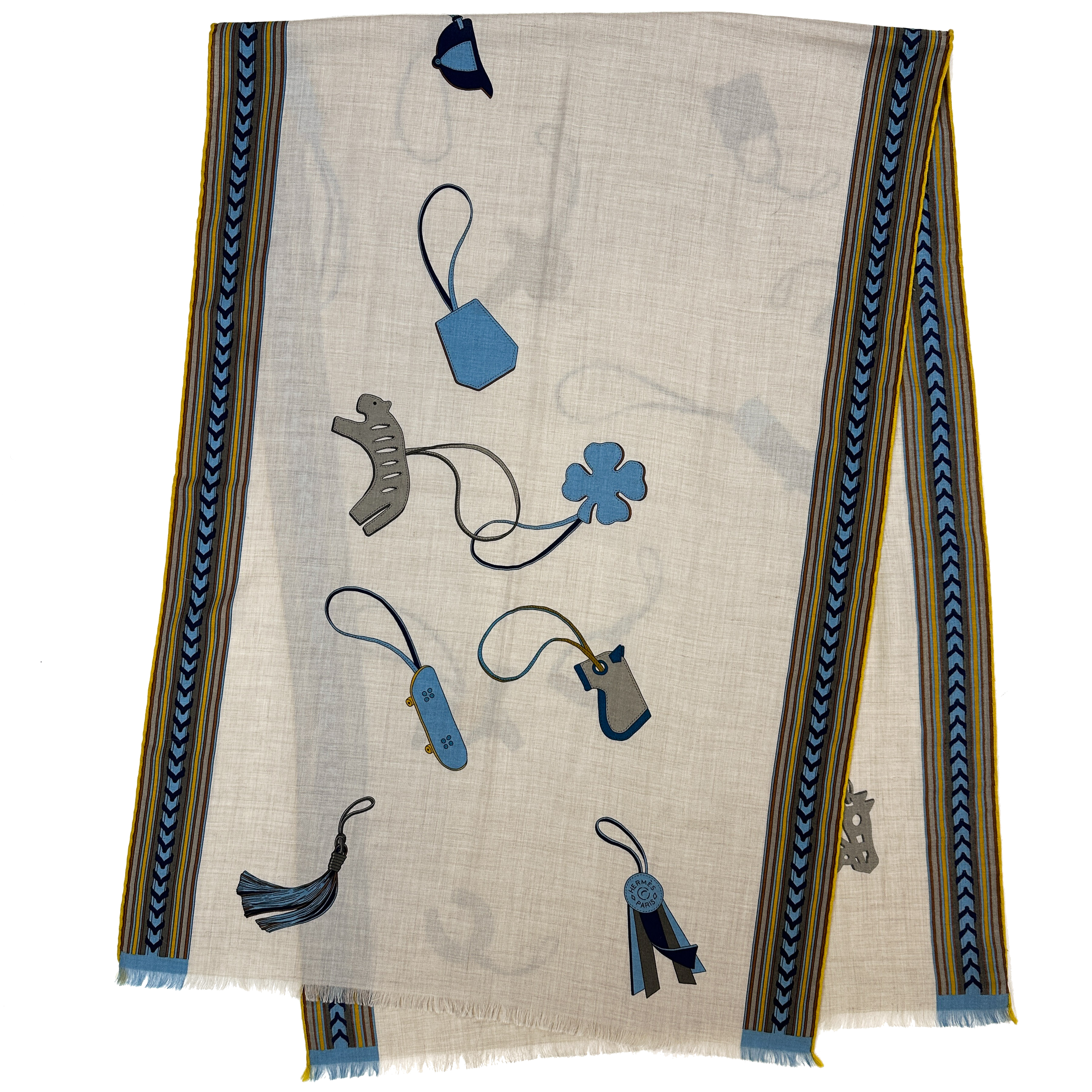 Hermès Et Gris Gris Cashmere Silk Rectangle