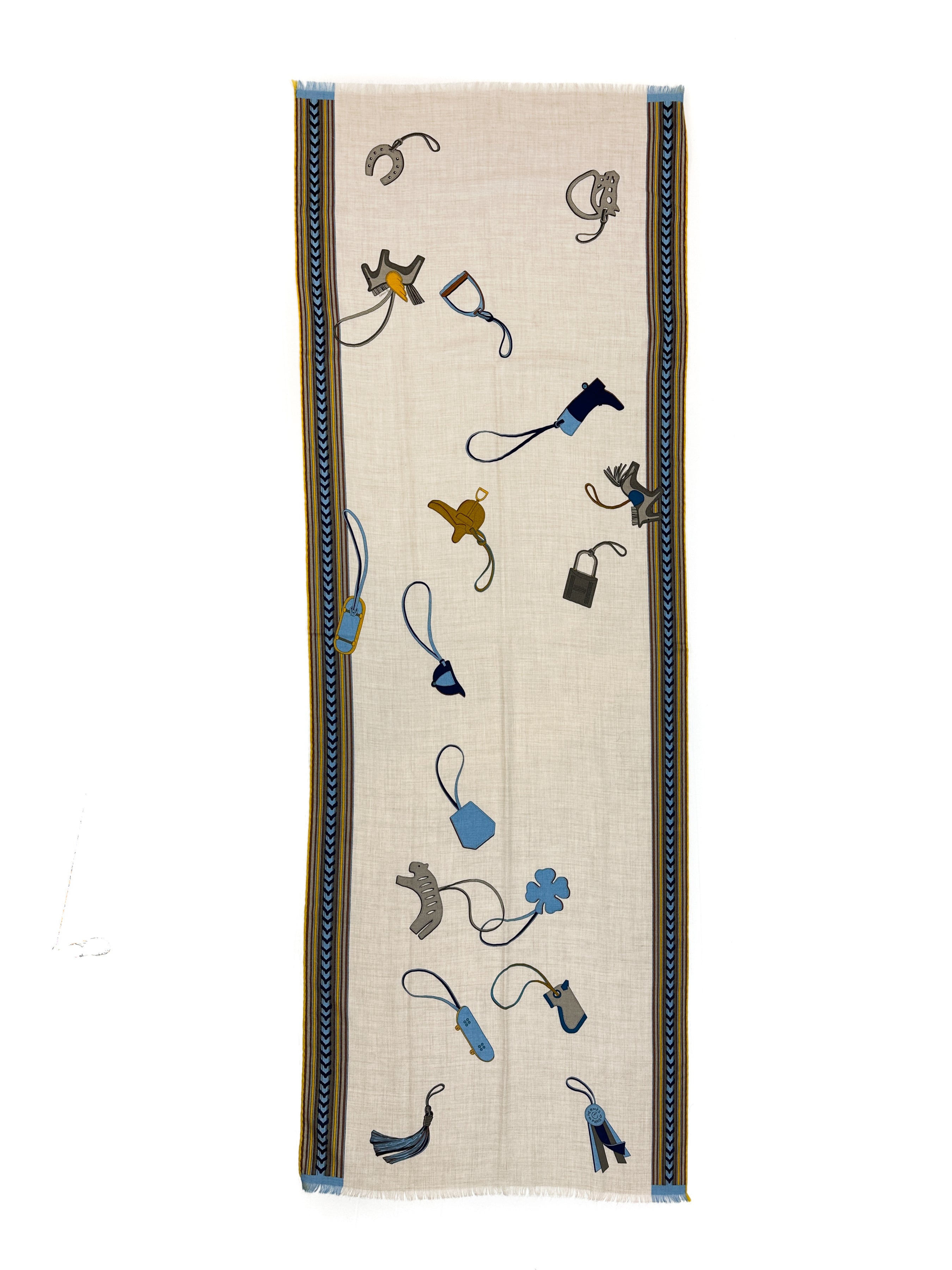 Hermès Et Gris Gris Cashmere Silk Rectangle