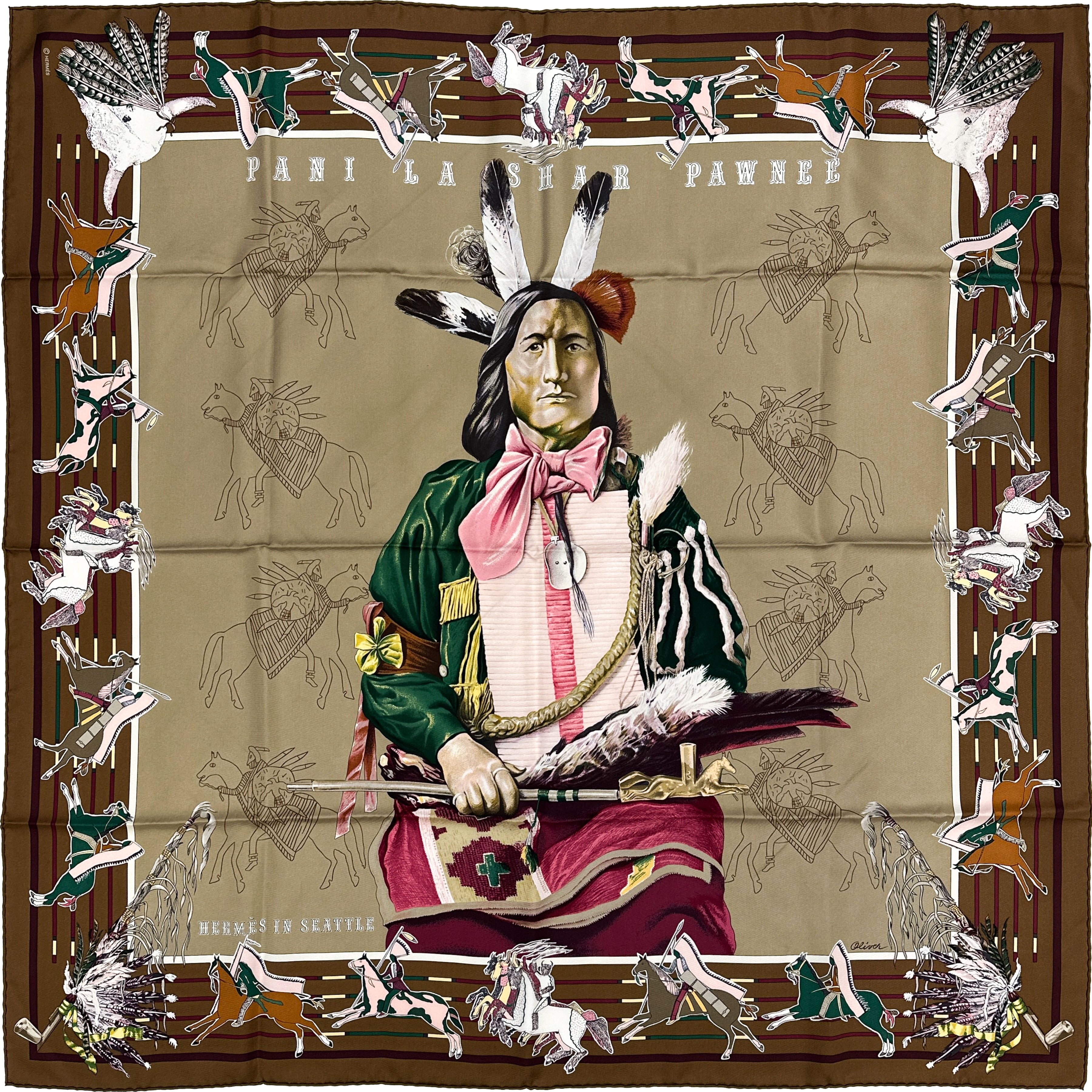 Hermès *Limited Edition Hermès In Seattle 2009* Pani La Shar Pawnee 90