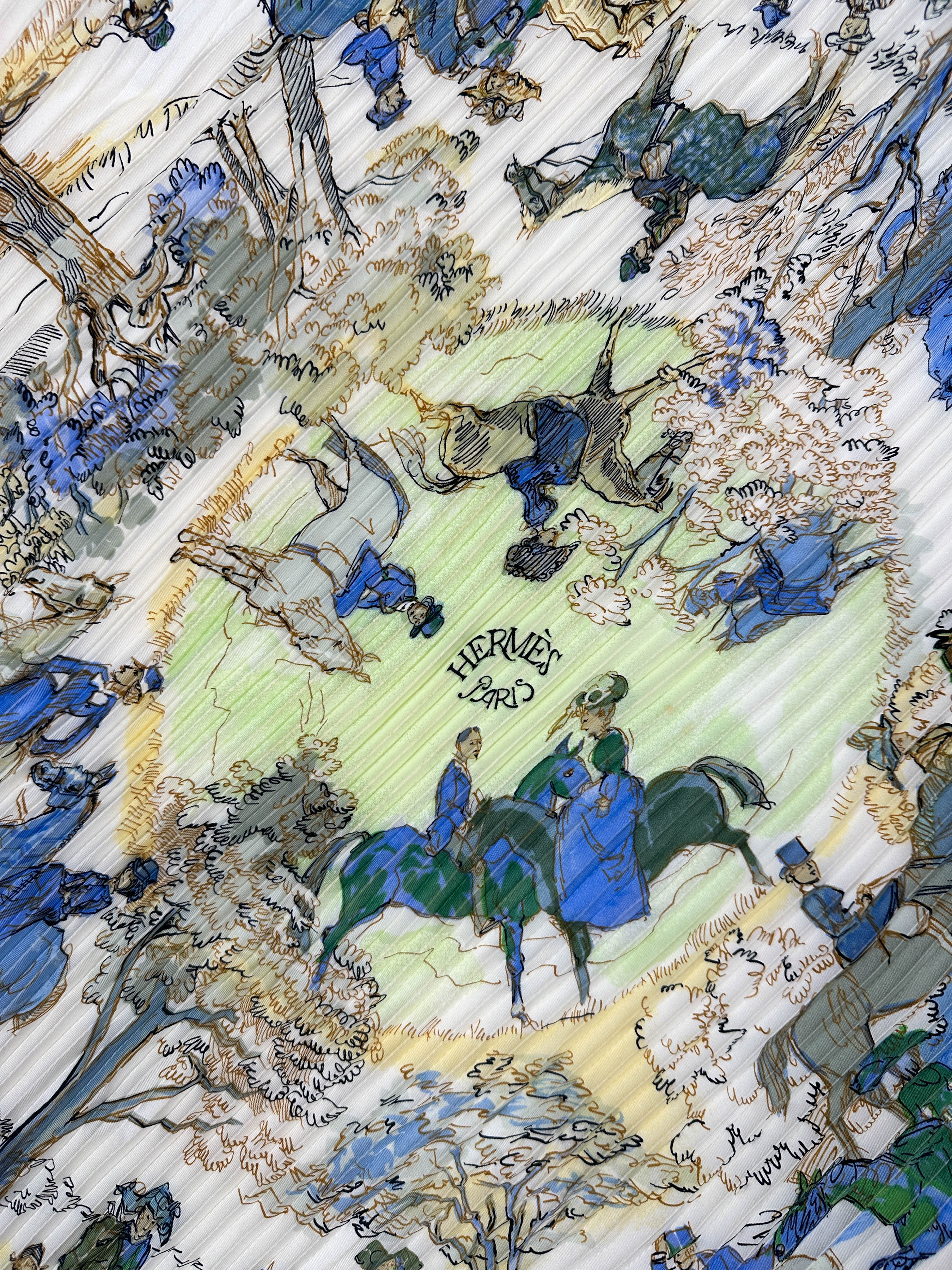 Hermès Les Amazones II Plissé 90