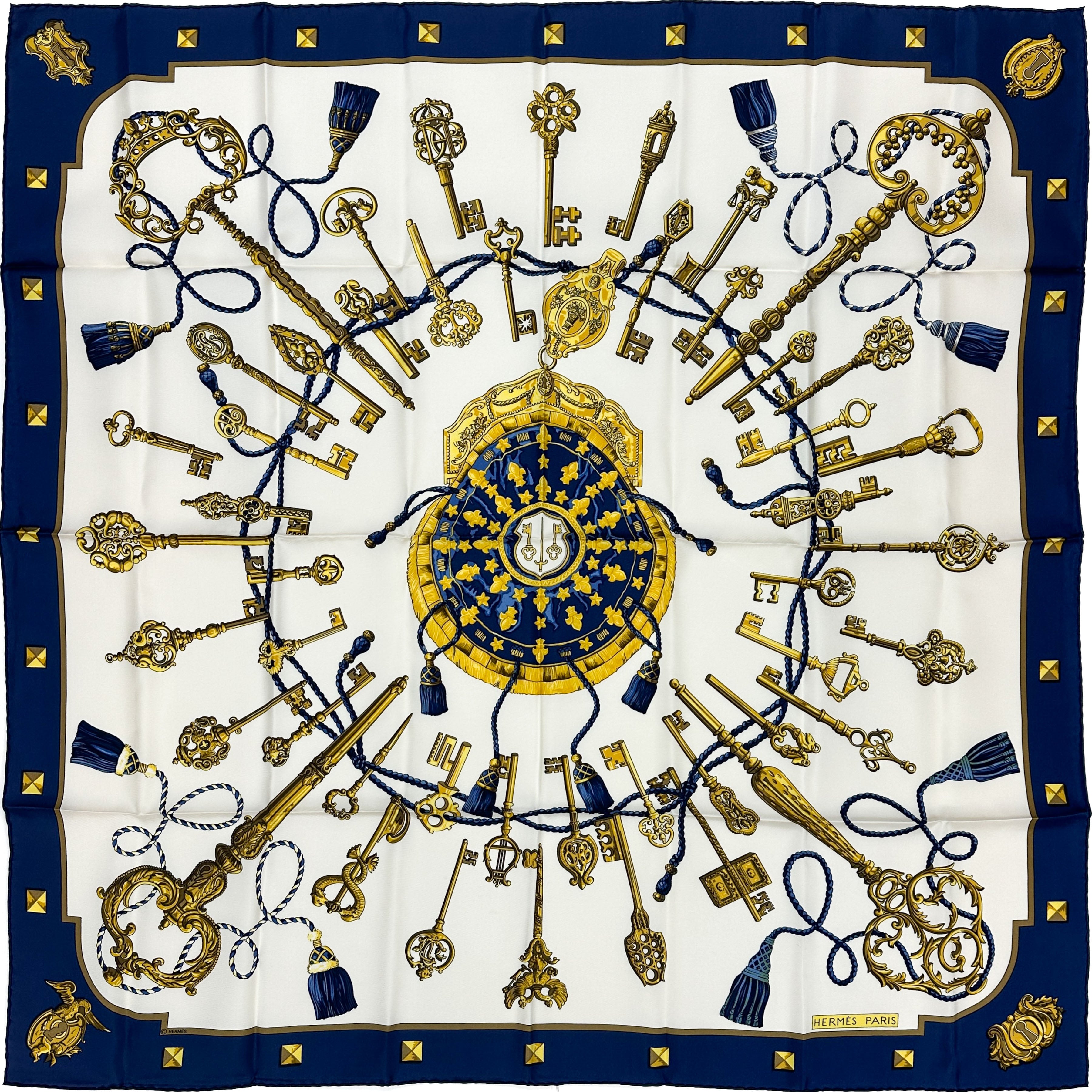 Hermes LES CLES シルクスカーフ Hermès Les Cles 90