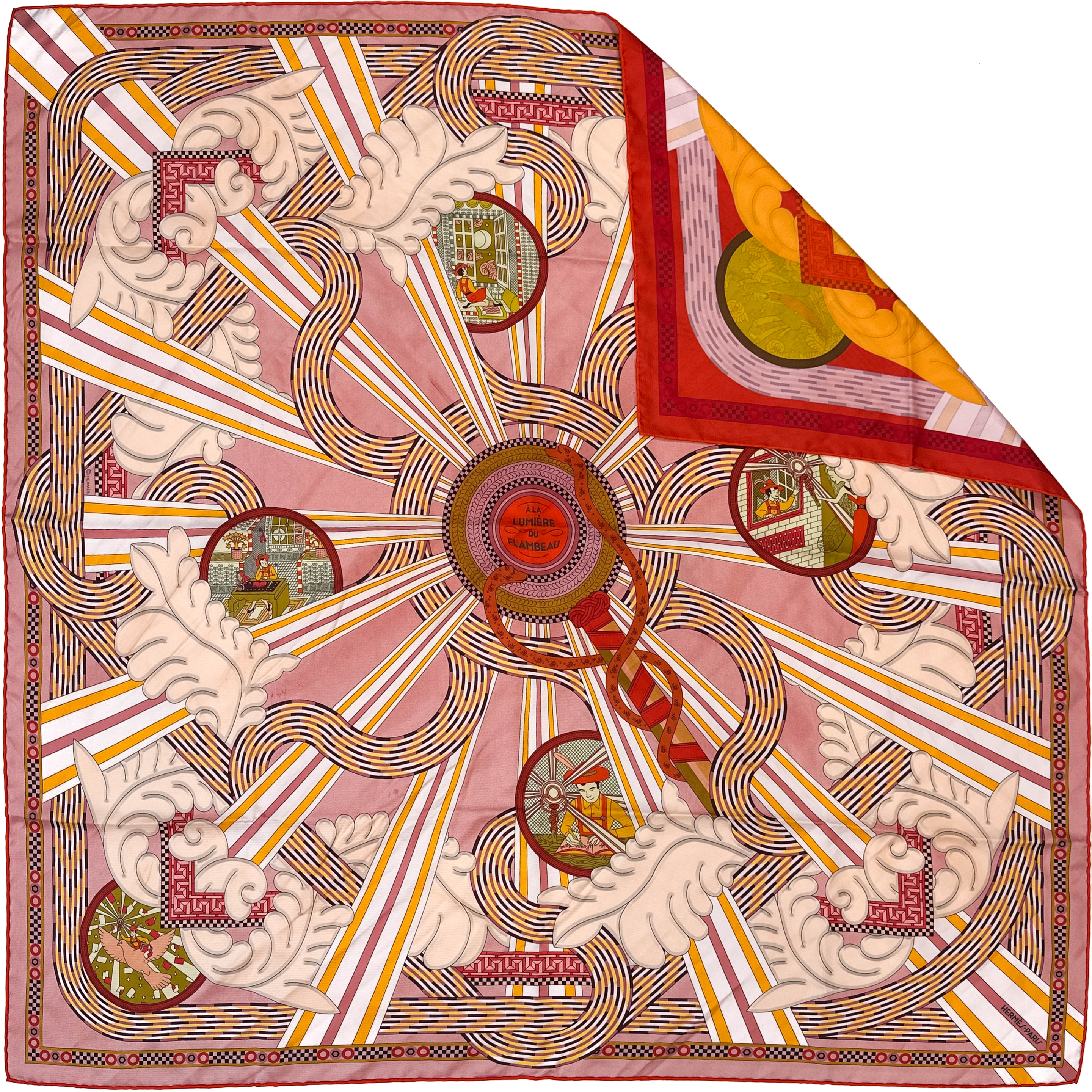 Hermès A La Lumiere du Flambeau Double Face 90