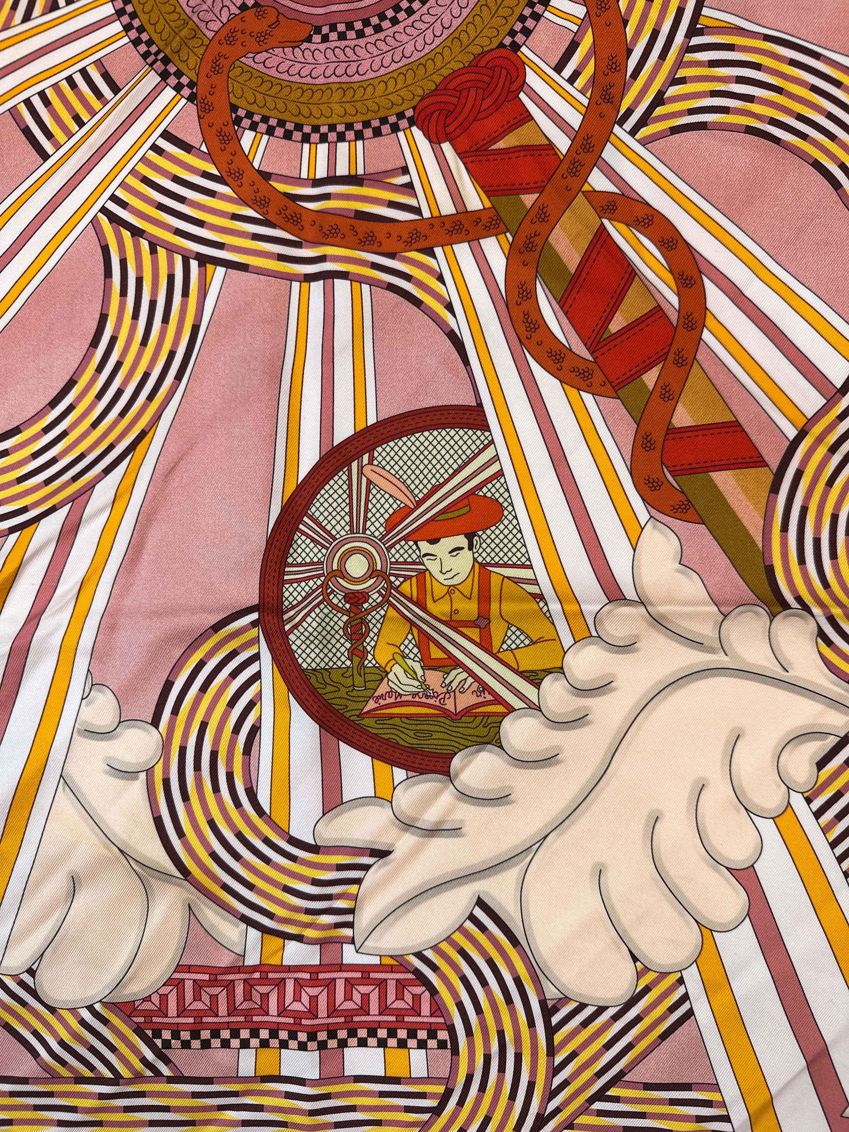 Hermès A La Lumiere du Flambeau Double Face 90