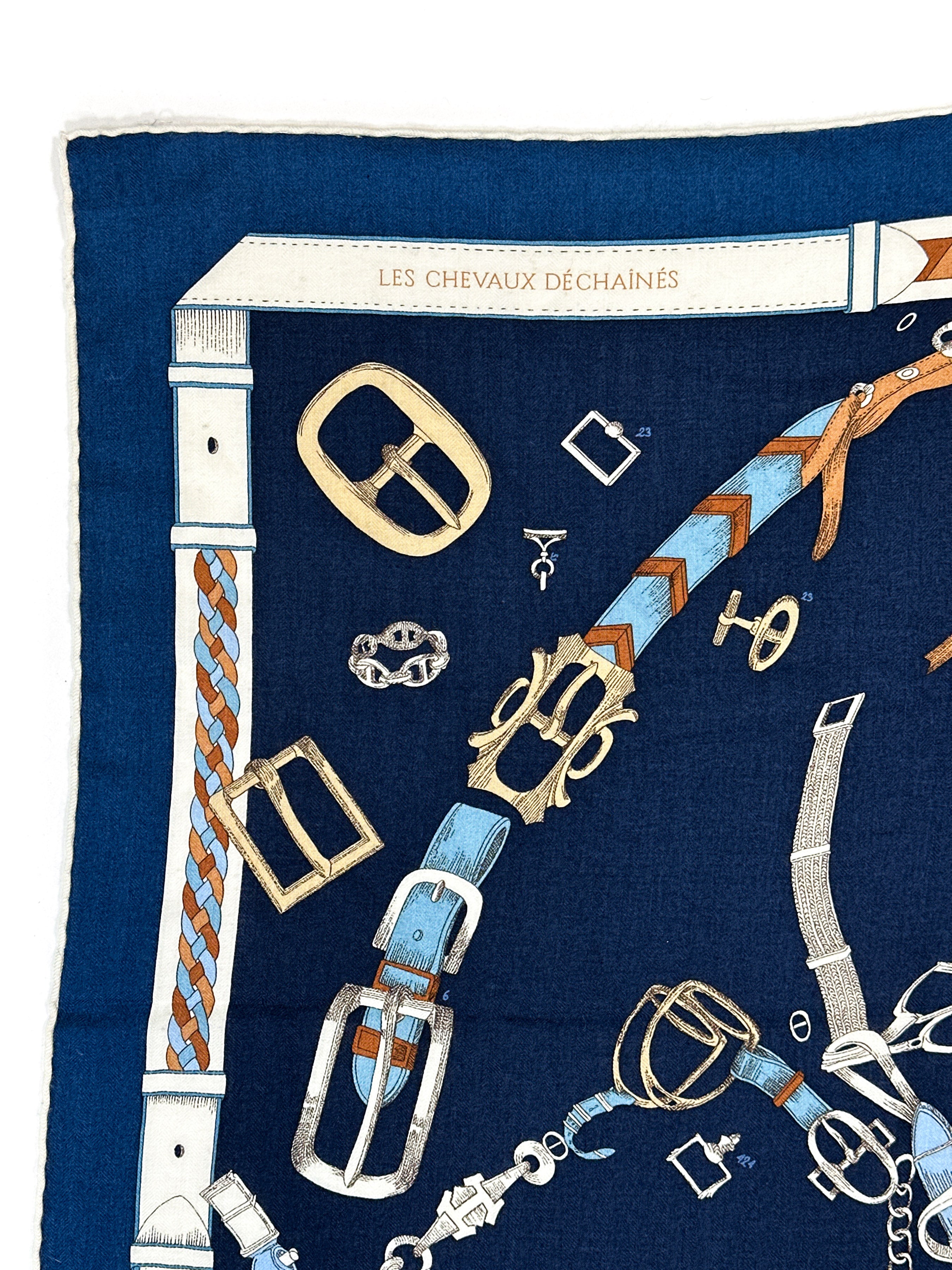 Hermès Les Chevaux Dechaines Cashmere Silk 140
