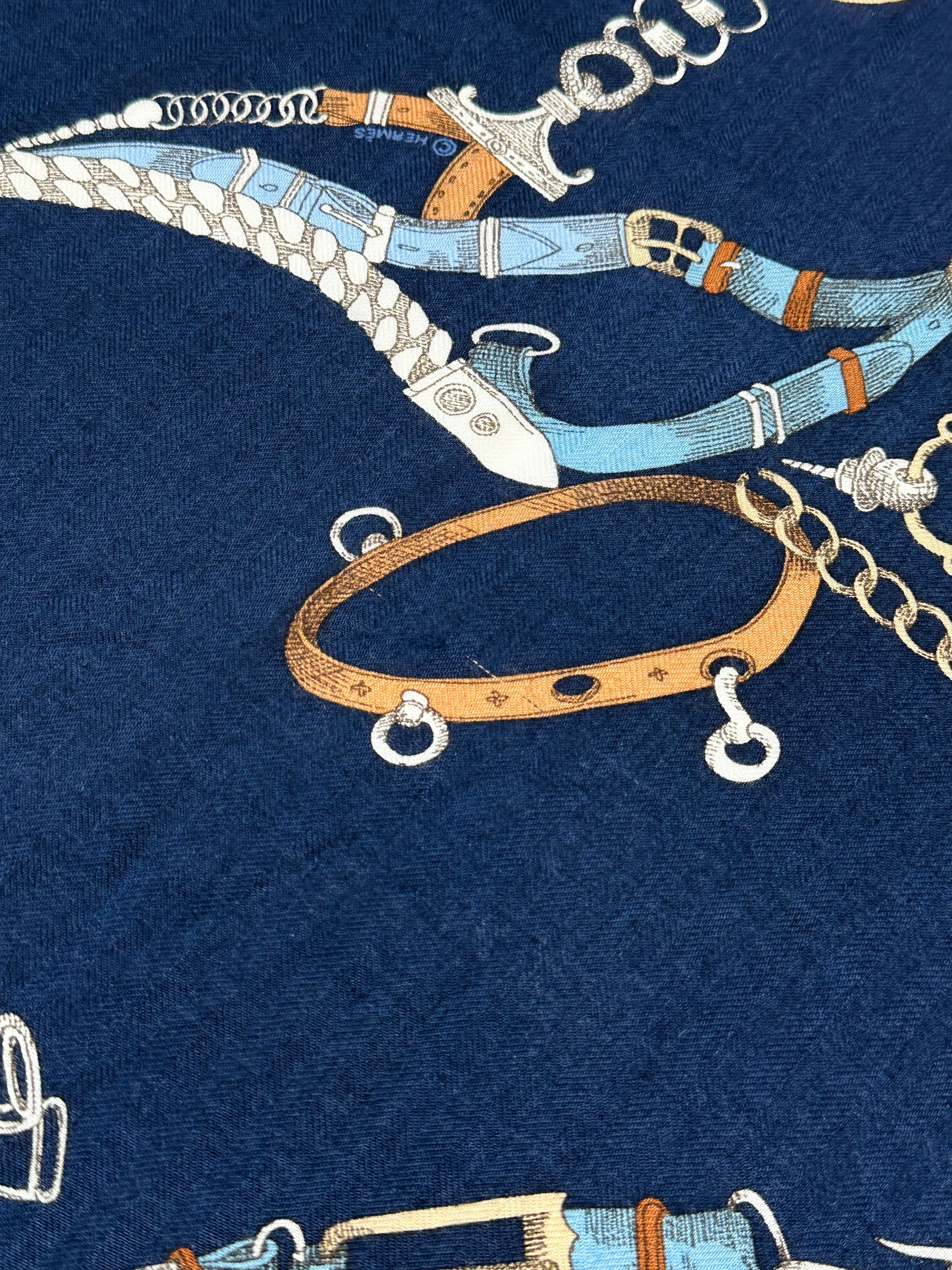 Hermès Les Chevaux Dechaines Cashmere Silk 140