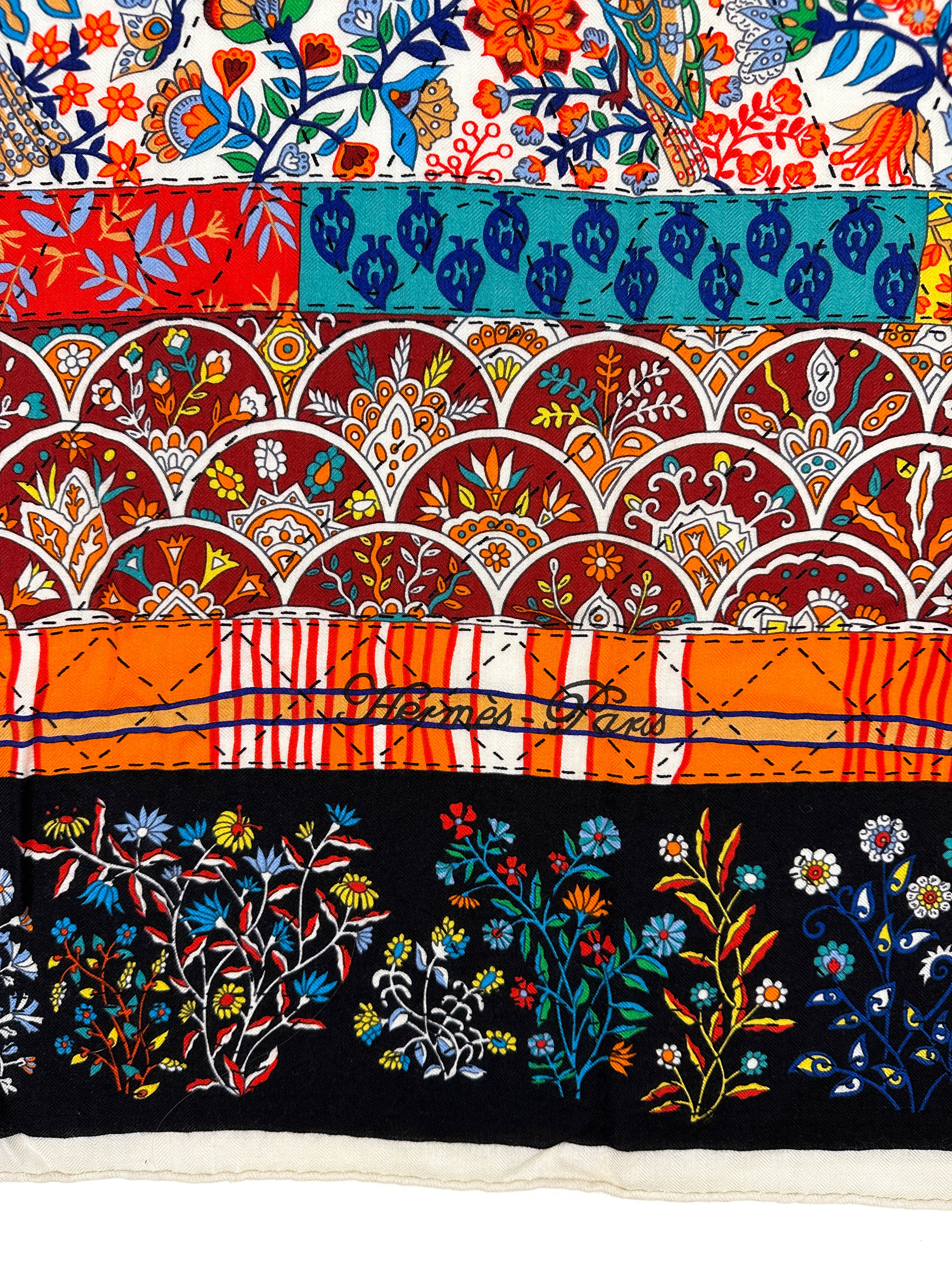 Hermès Piqué Fleuri de Provence Cashmere Silk 140