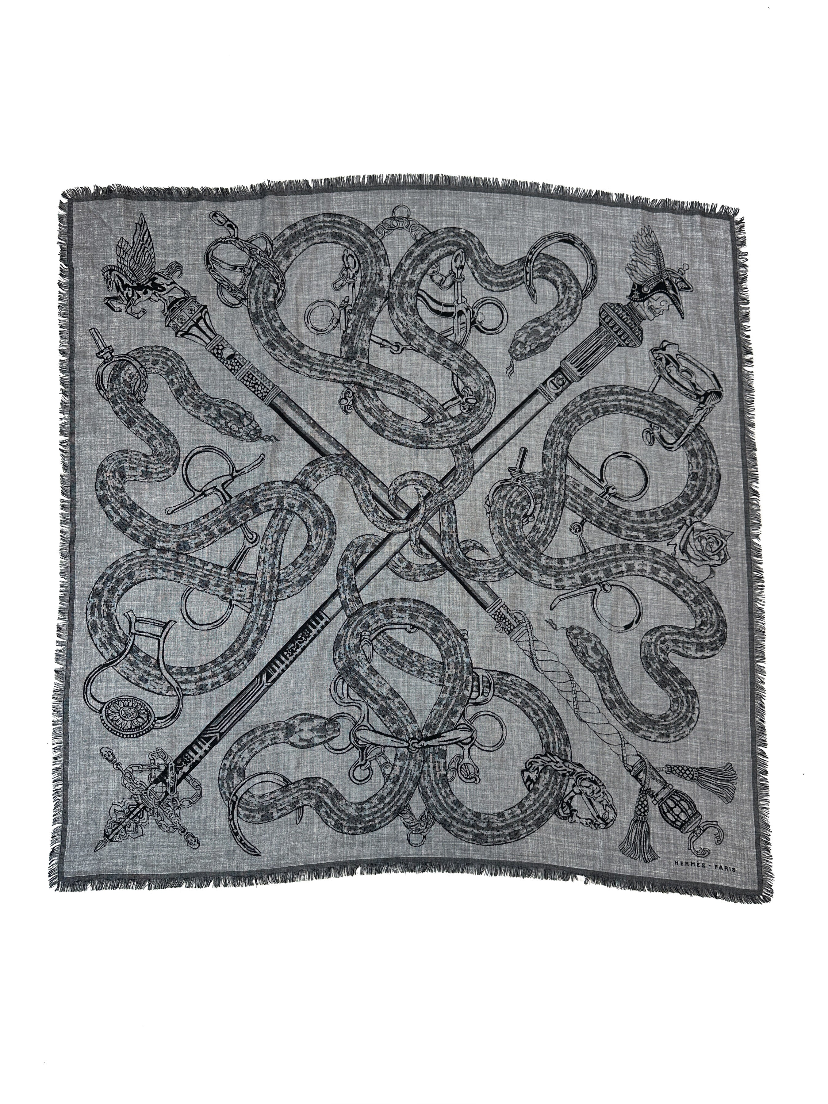Hermès Caducee Rock Cashmere Silk 100