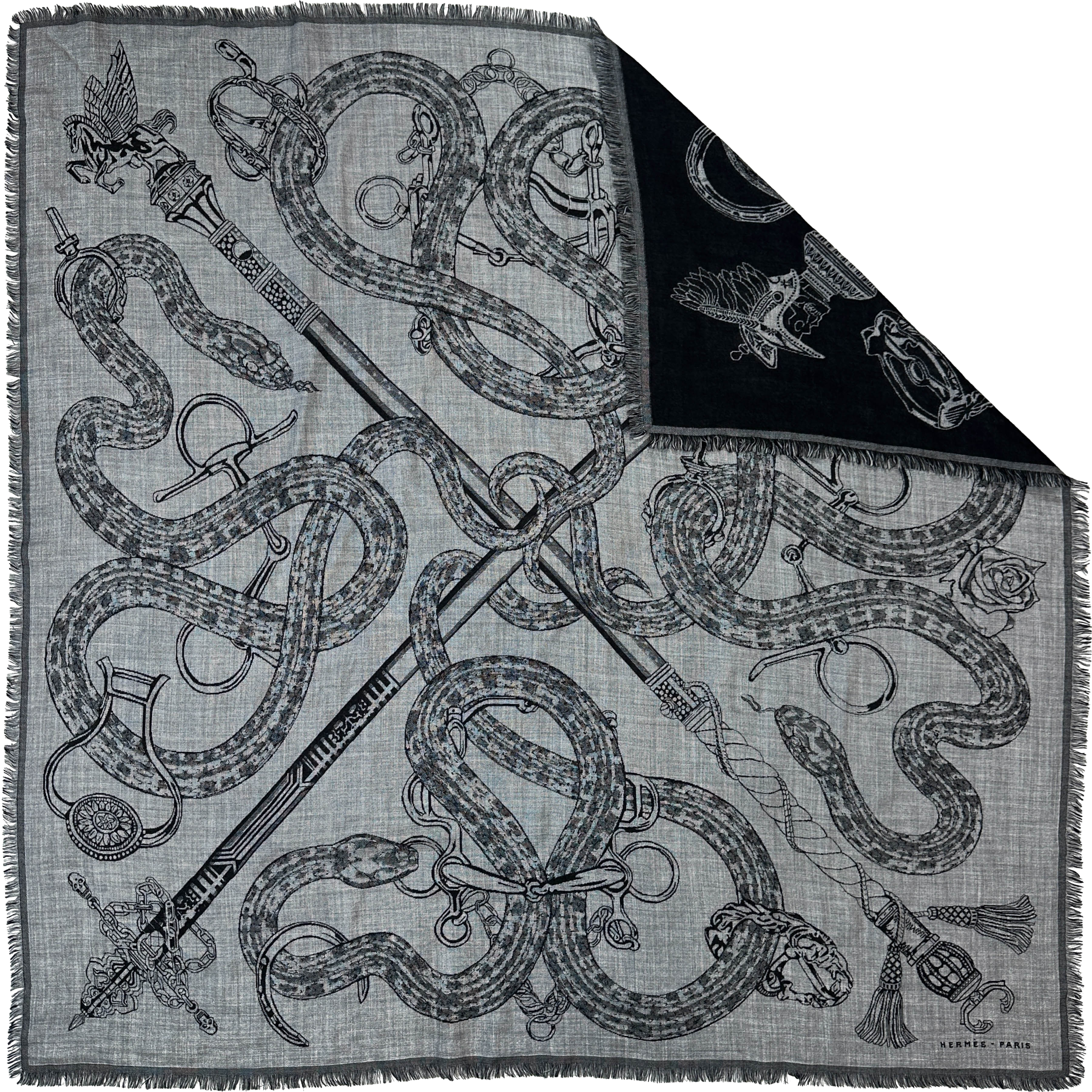 Hermès Caducee Rock Cashmere Silk 100