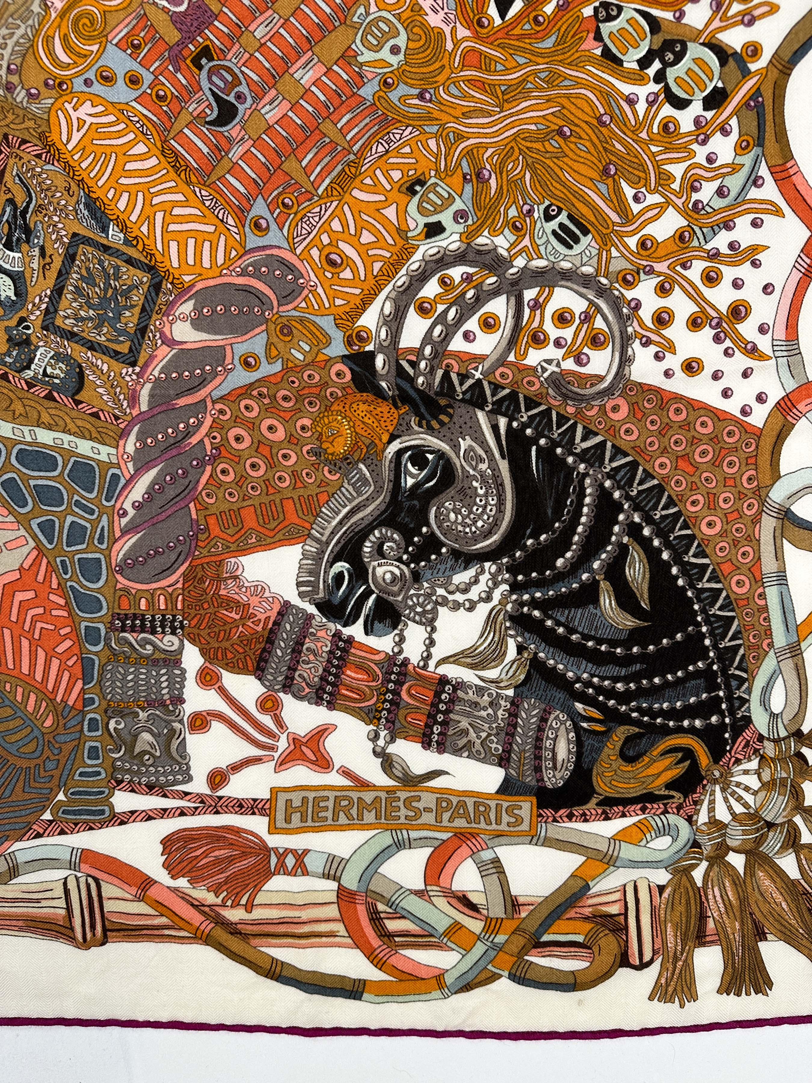 Hermès Au Fil du Carré Cashmere Silk 140